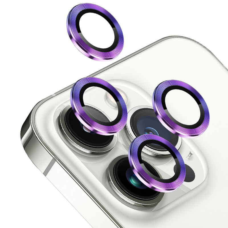 2+1 PACK Camera Lens Glass Protector With Metal Ring for iPhone 11 / iPhone 12 / iPhone 12mini detail