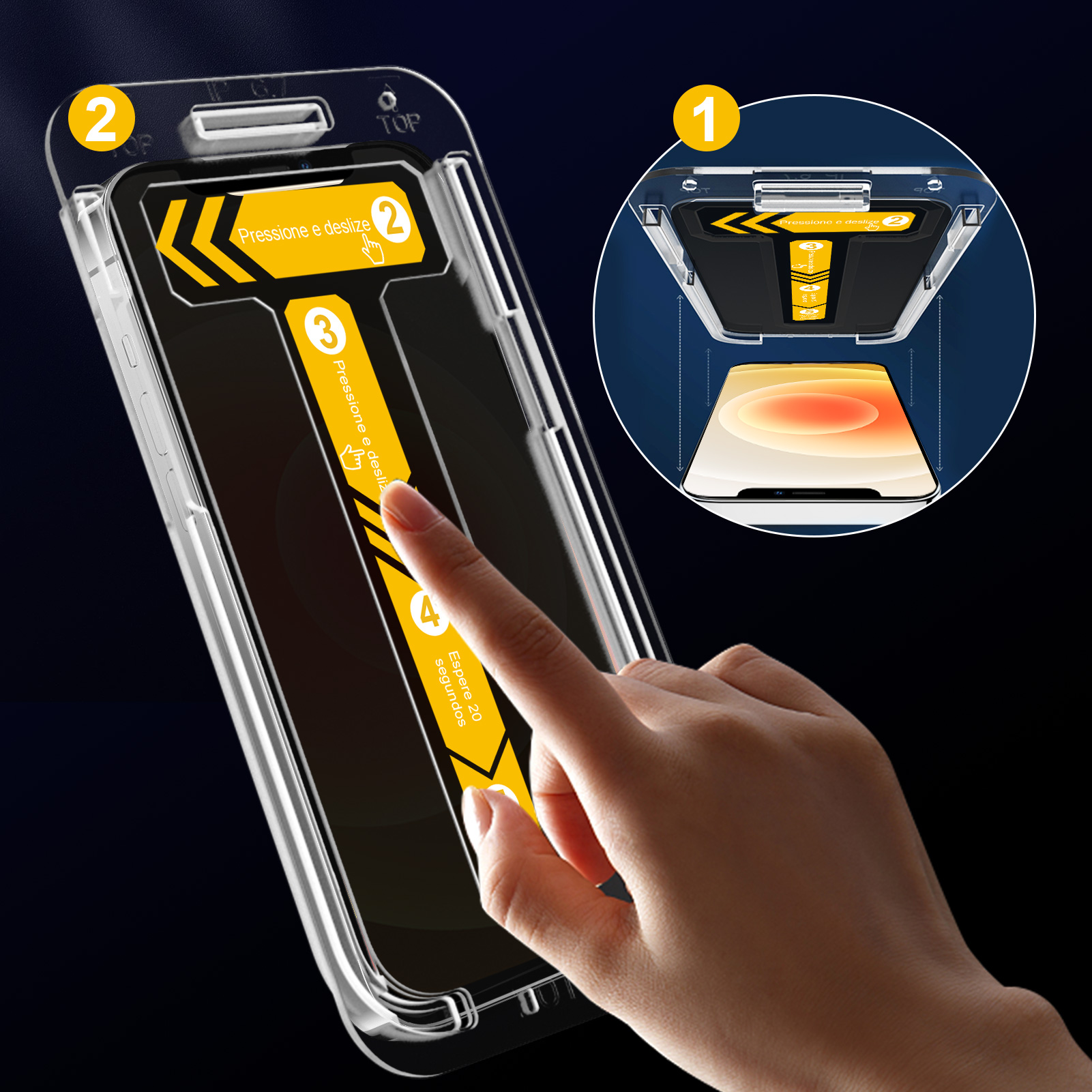 Mohave 2Pack Screen Protector compatible with iPhone 12 mini (5.4-Inch, 2020 Model), Privacy Tempered Glass-Mohave