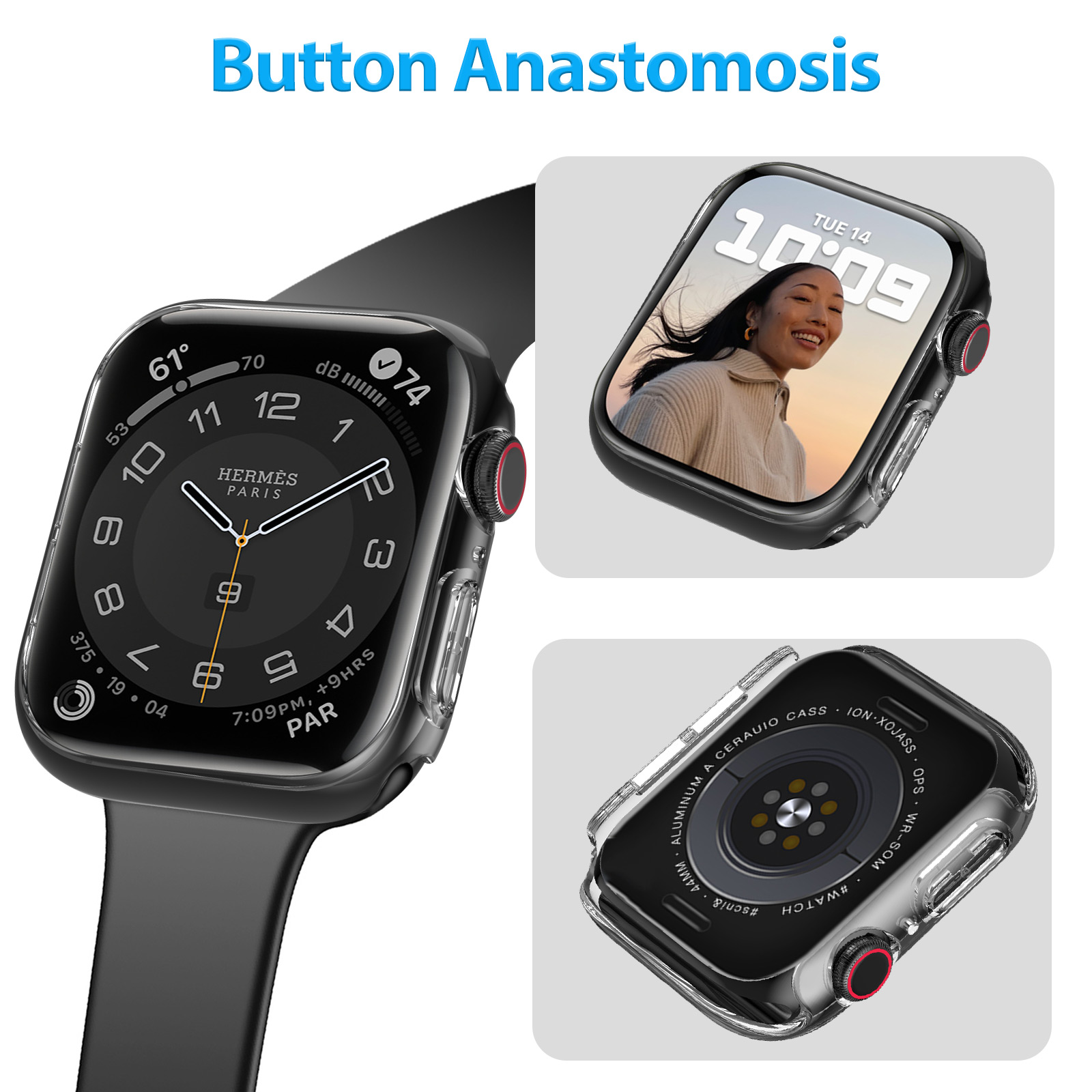 360°Armour Case with Builtin Curved Glas for Apple Watch Series 6 40mm (1PACK Clear)-Mohave