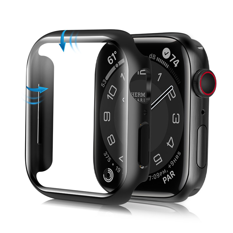 360Armour Case with Builtin Curved Glas for Apple Watch Series 6 40mm (1PACK BLACK)