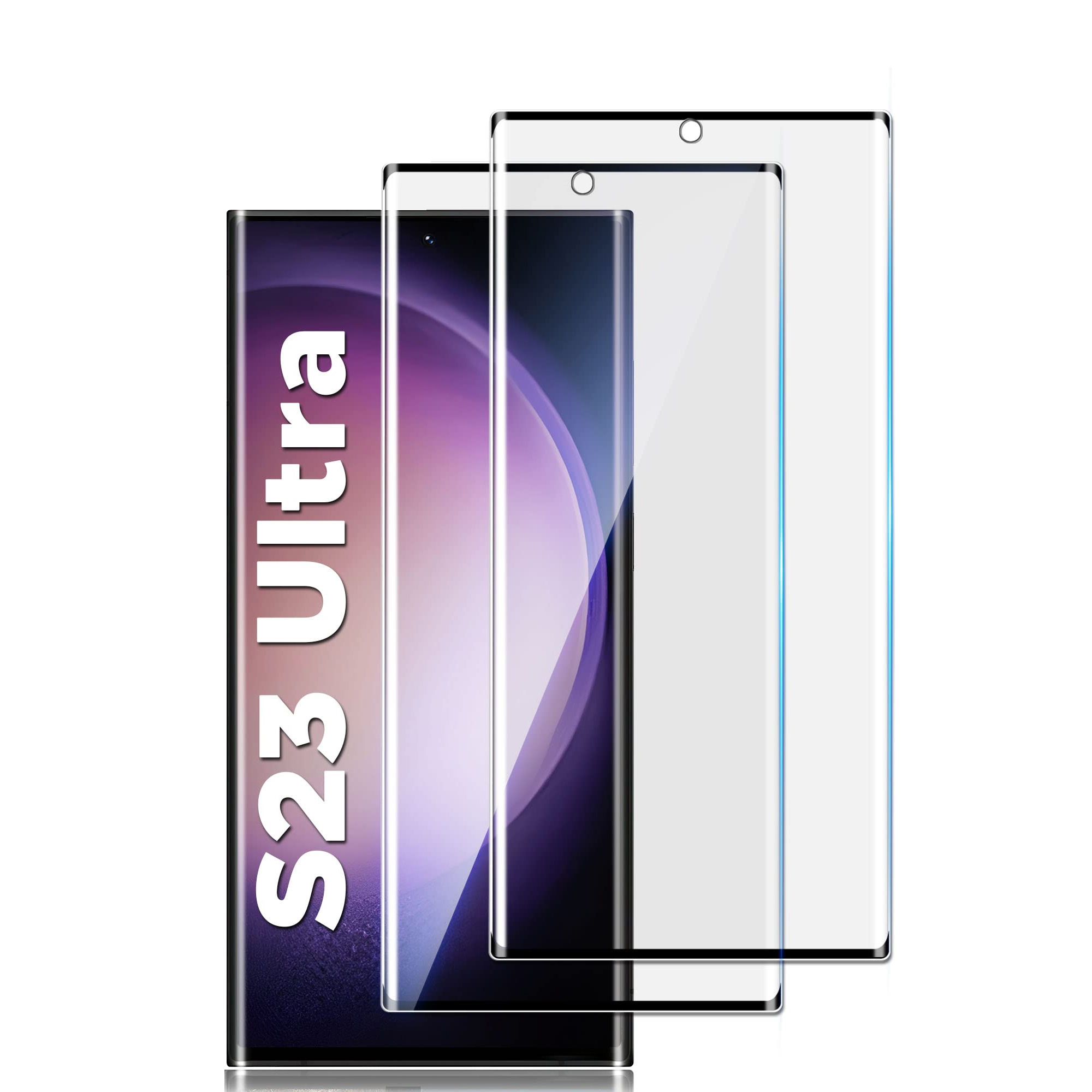 Galaxy S23 Ultra Premium Tempered Glass Screen Protector 2 Pack with Easy-install Tray