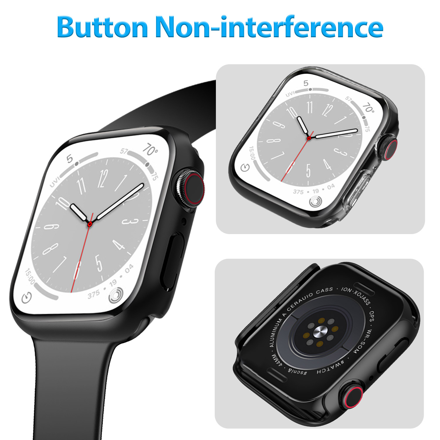 Apple Watch 8(41mm) protector case (Clear + Black)