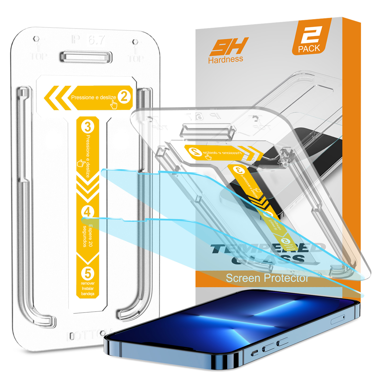 Mohave 2Pack Screen Protector compatible with iPhone 13 pro max(6.7-Inch, 2021 Model), Tempered Glass