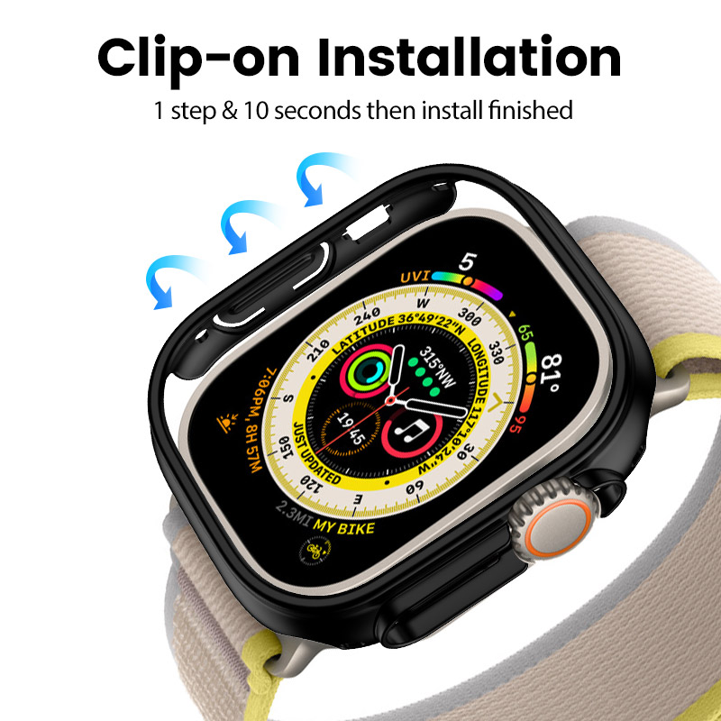 Apple Watch Ultra(49mm) protector case (Clear + Black)