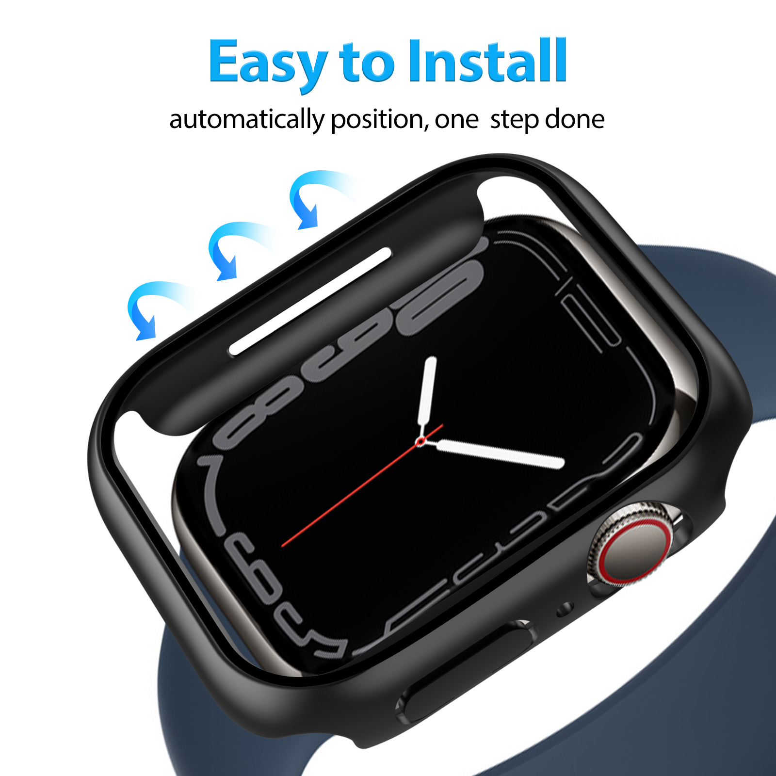 360°Armour Case with Builtin Curved Glas for Apple Watch Series 6 44mm (1PACK BLACK)-Mohave