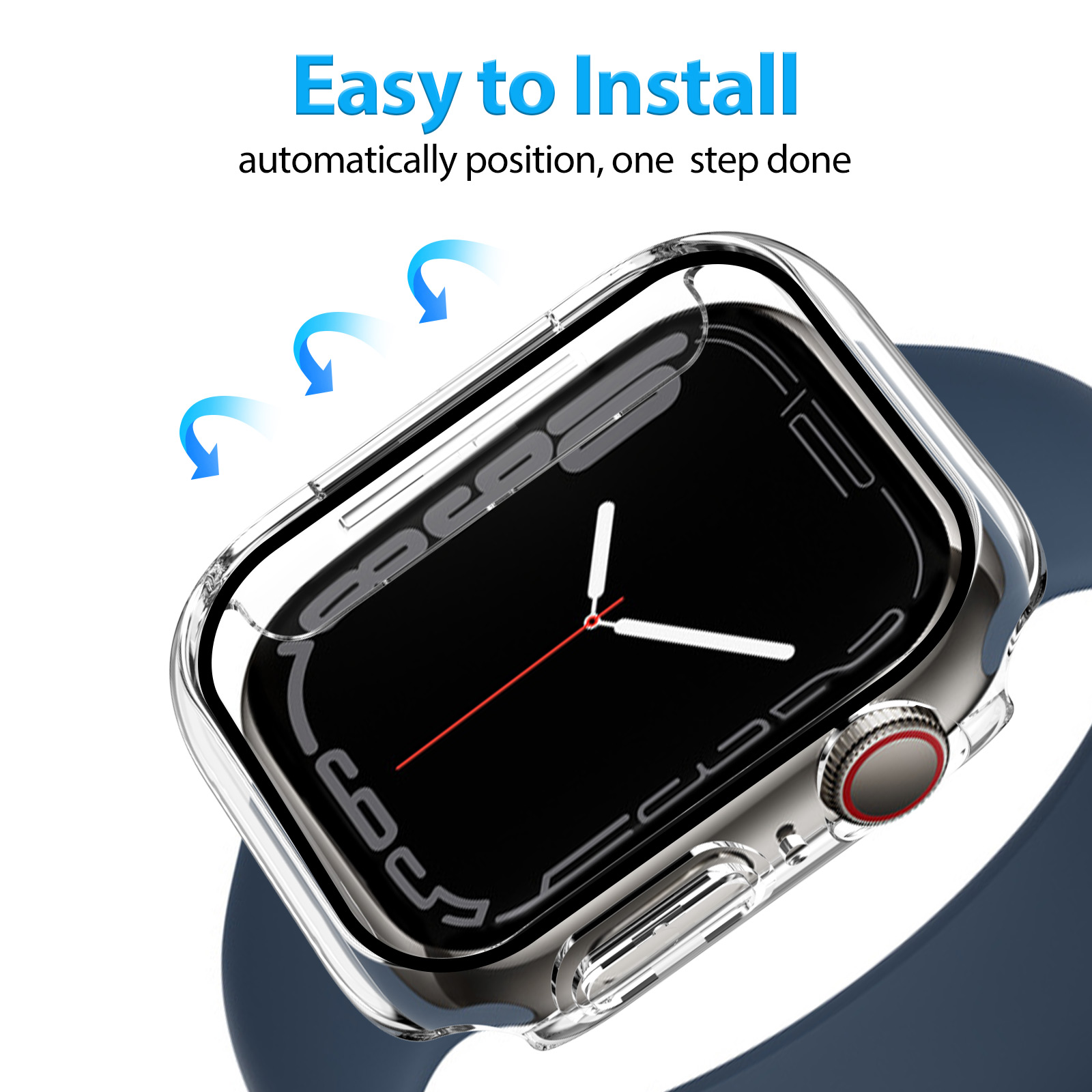 360°Armour Case with Builtin Curved Glas for Apple Watch Series 6 40mm (1PACK Clear)-Mohave