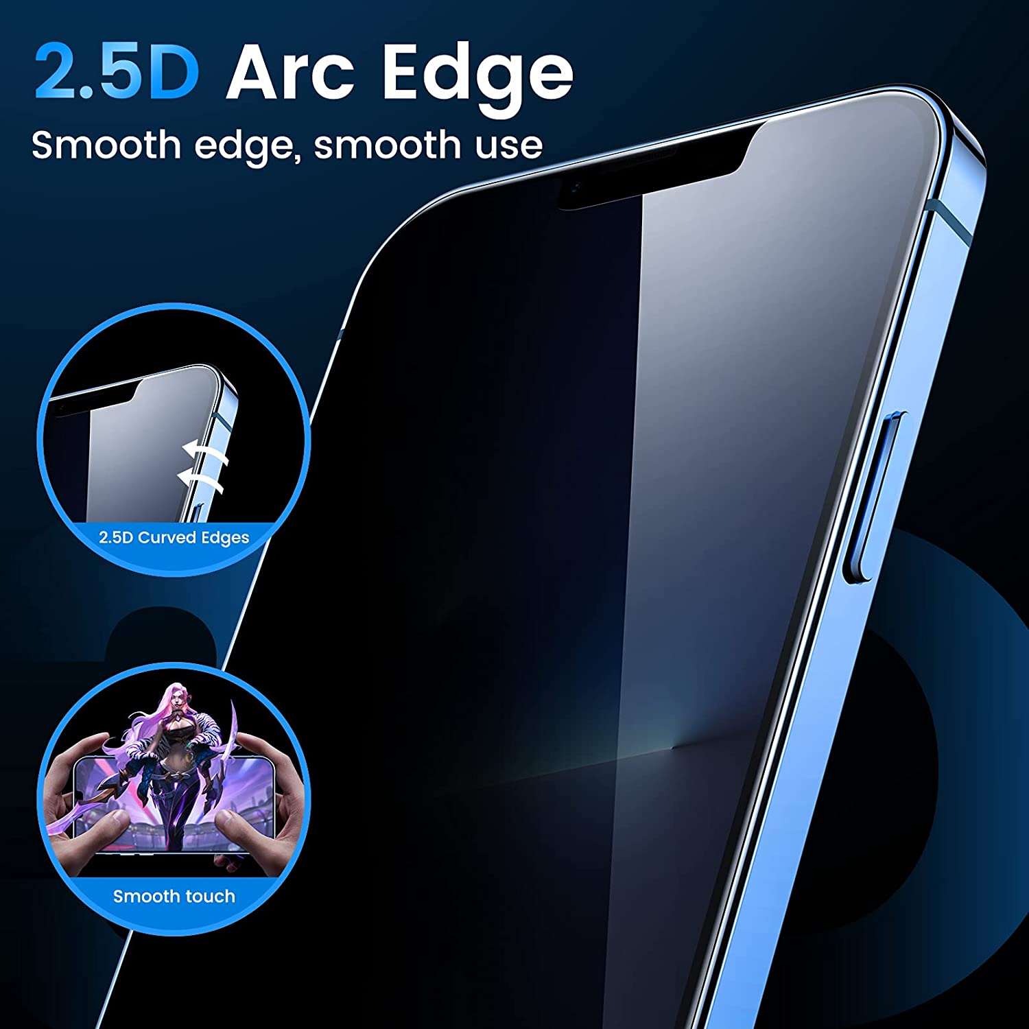 Mohave 2Pack Screen Protector compatible with iPhone 13 pro max(6.7-Inch, 2021 Model), Privacy Tempered Glass-Mohave