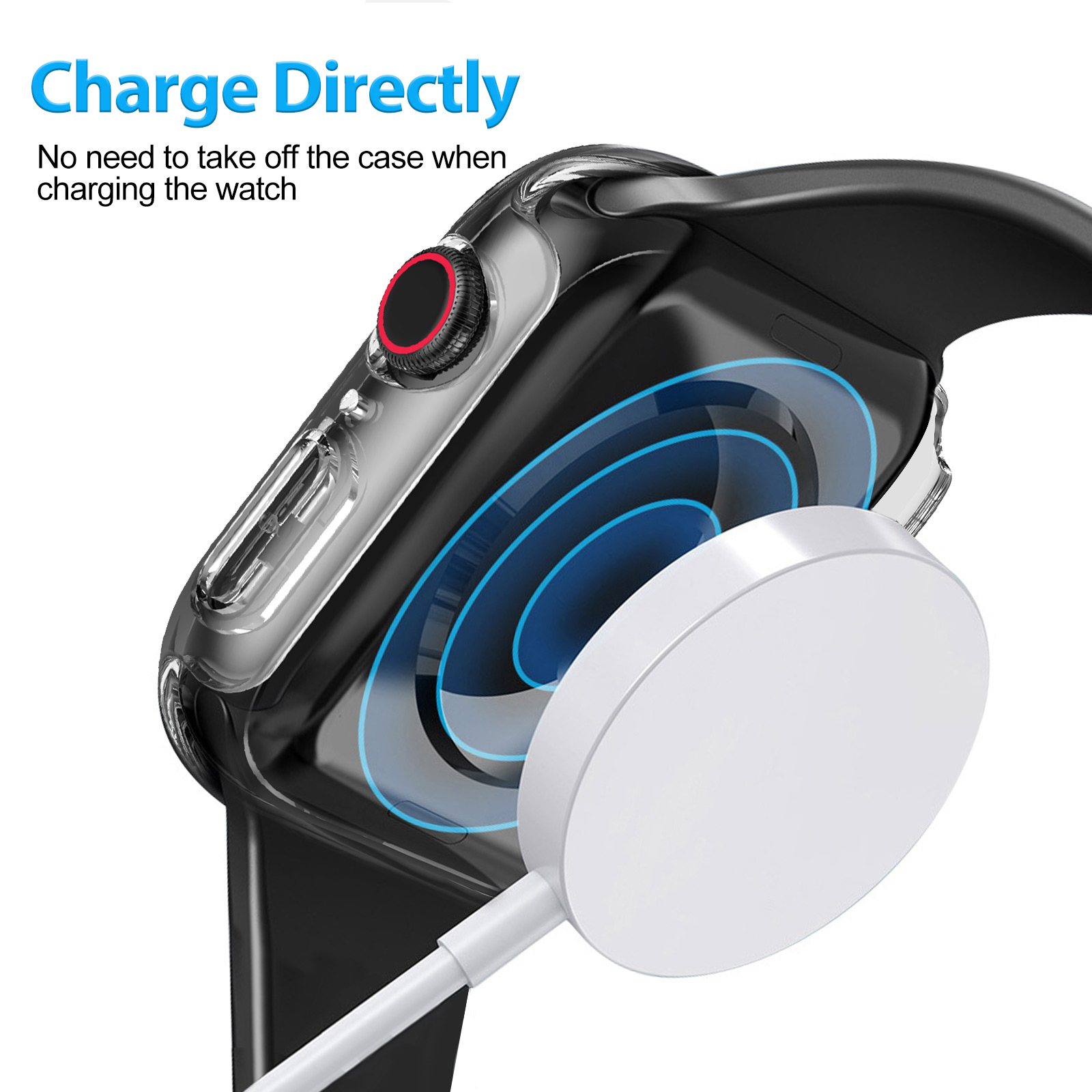 Apple Watch 8(45mm) protector case (Clear + Black)