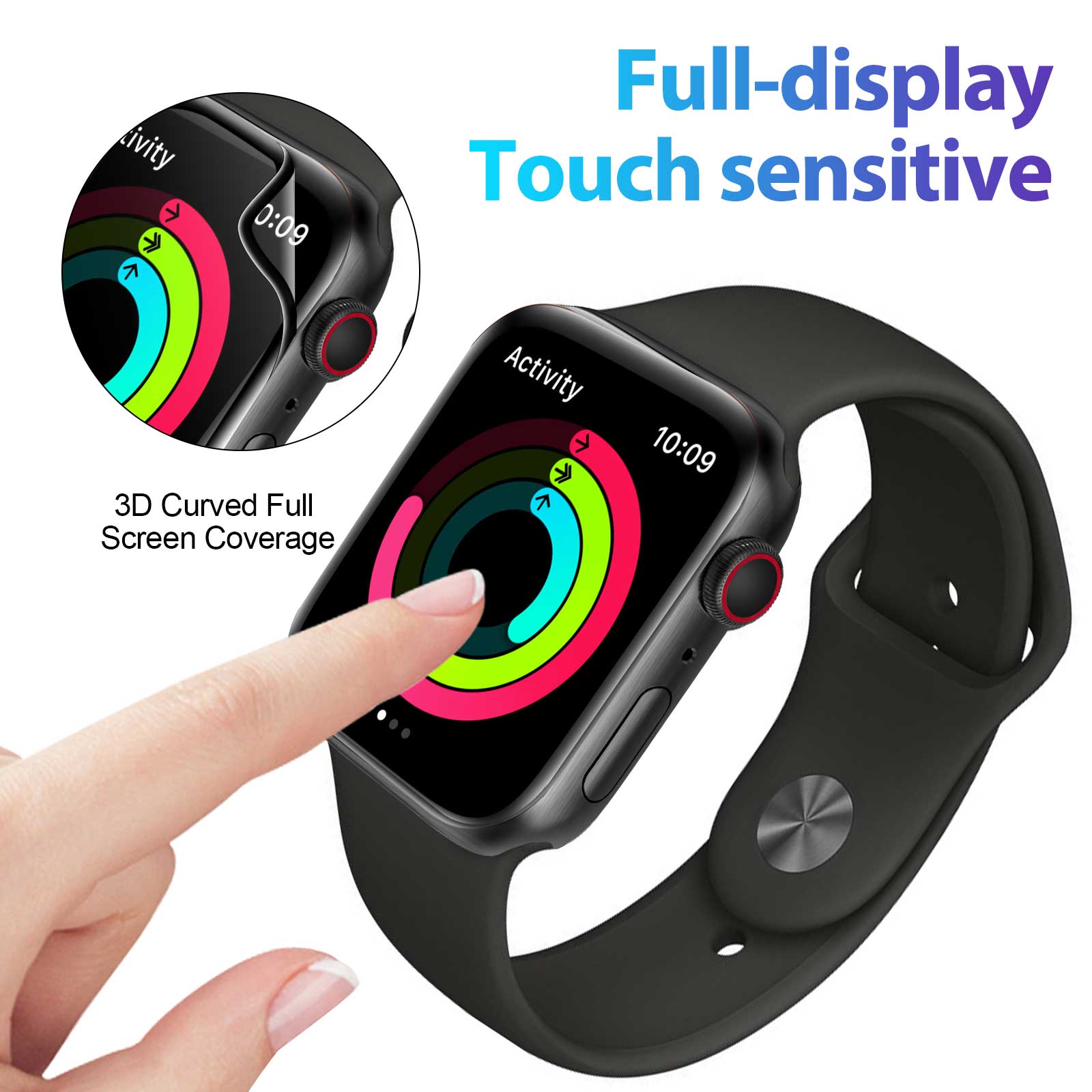 NanoHybrid Screen Protector For Apple Watch Series 4/5/6 SE 44mm (2Pack)-Mohave