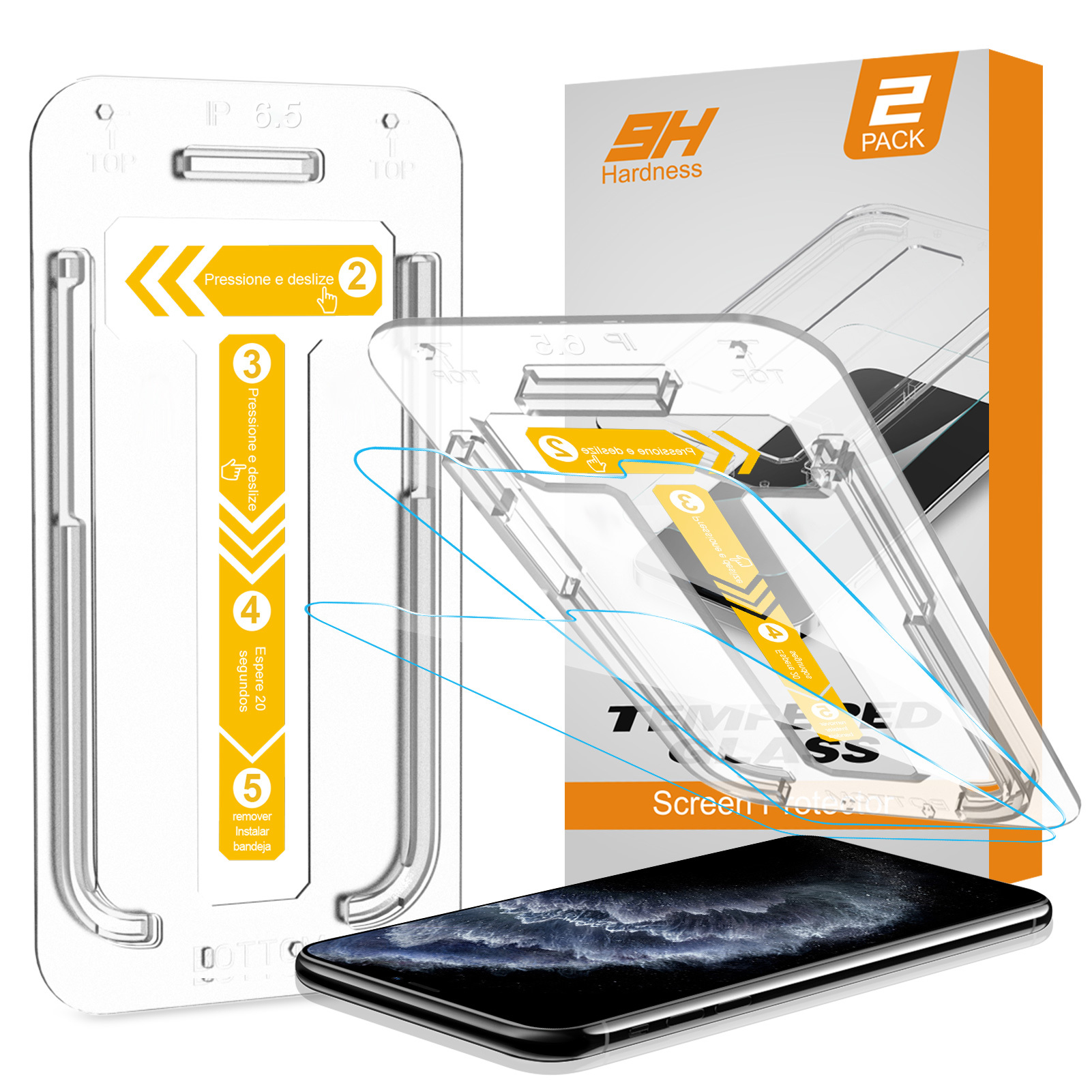 Mohave 2Pack Screen Protector compatible with iPhone XS Max/iPhone 11 pro Max 6.5" Clear HD detail