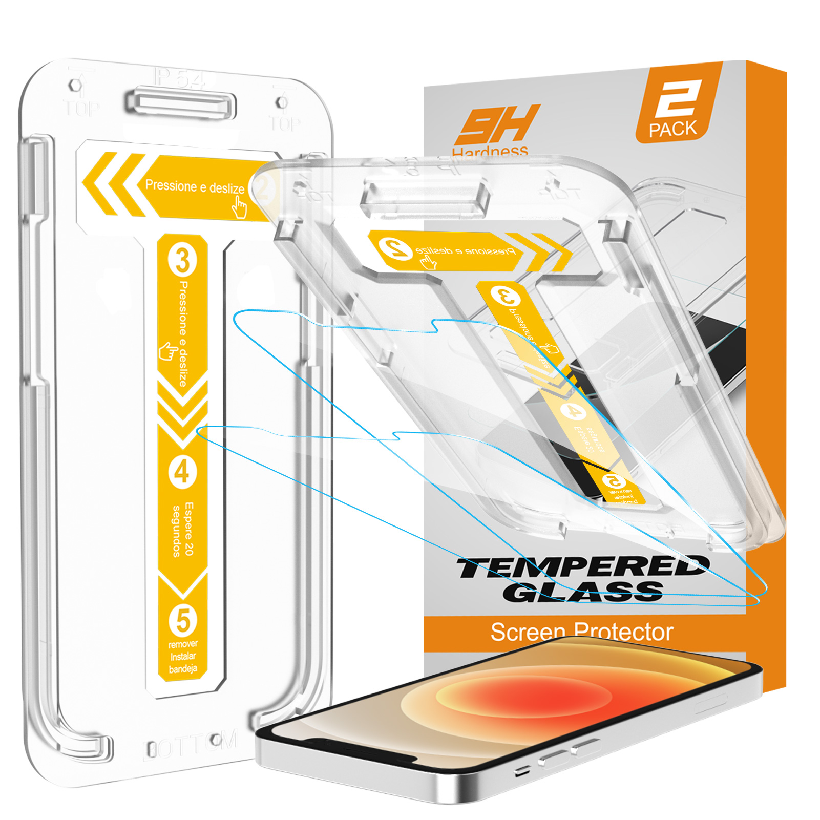Mohave 2Pack Screen Protector compatible with iPhone 12 mini 5.4-inch, Tempered Glass