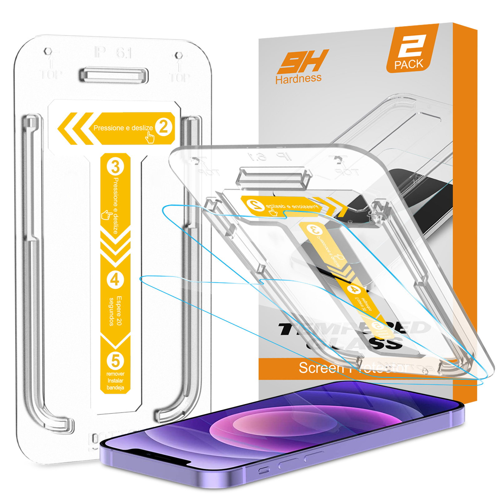 2Pack Screen Protector compatible with iPhone 12/12 Pro (6.1-Inch, 2020 Model) Clear HD detail