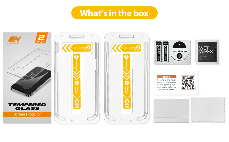 What's in the box? 2 pack glass screen protectors.