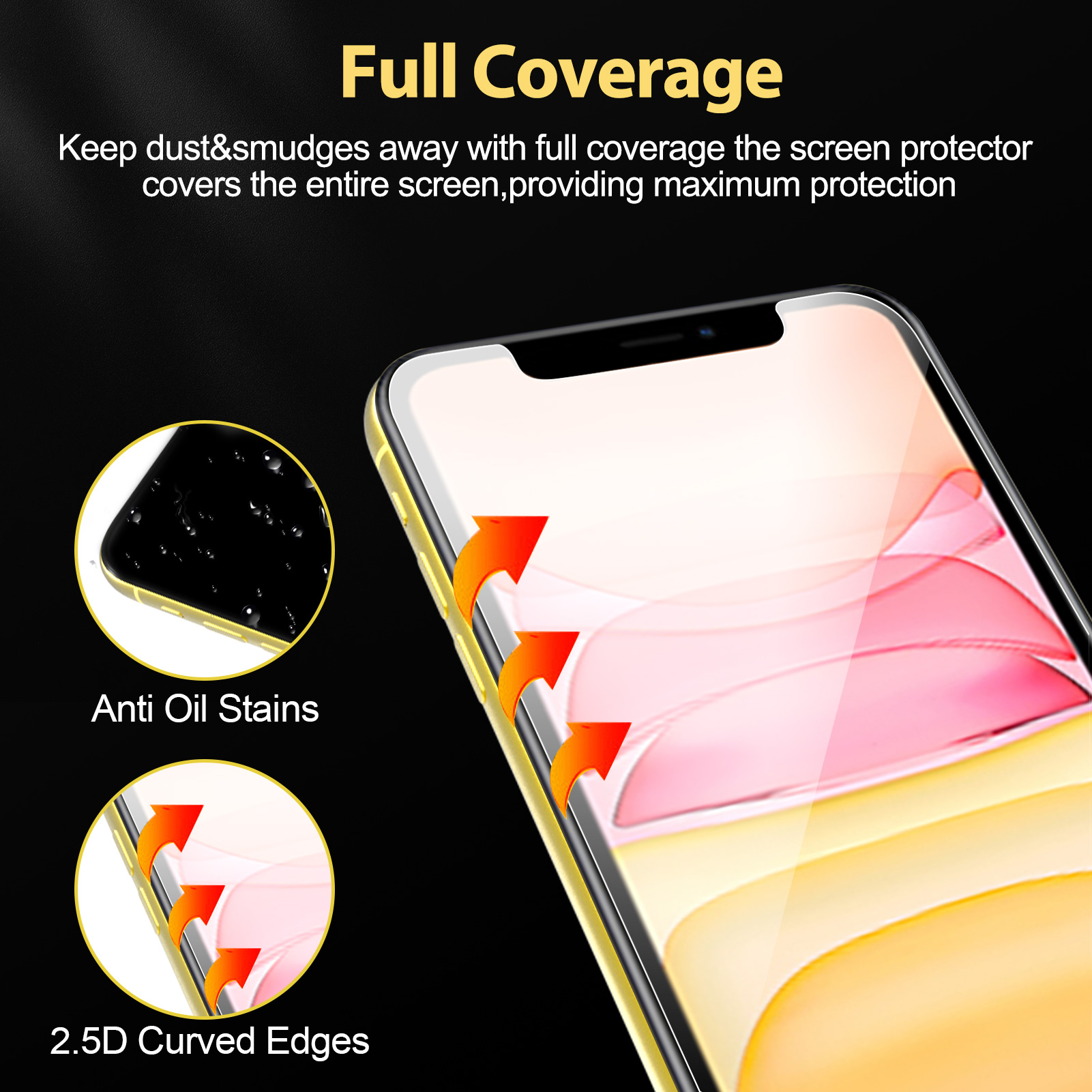 Mohave 2Pack Screen Protector compatible with iPhone XR/iPhone 11 6.1 "Clear HD detail