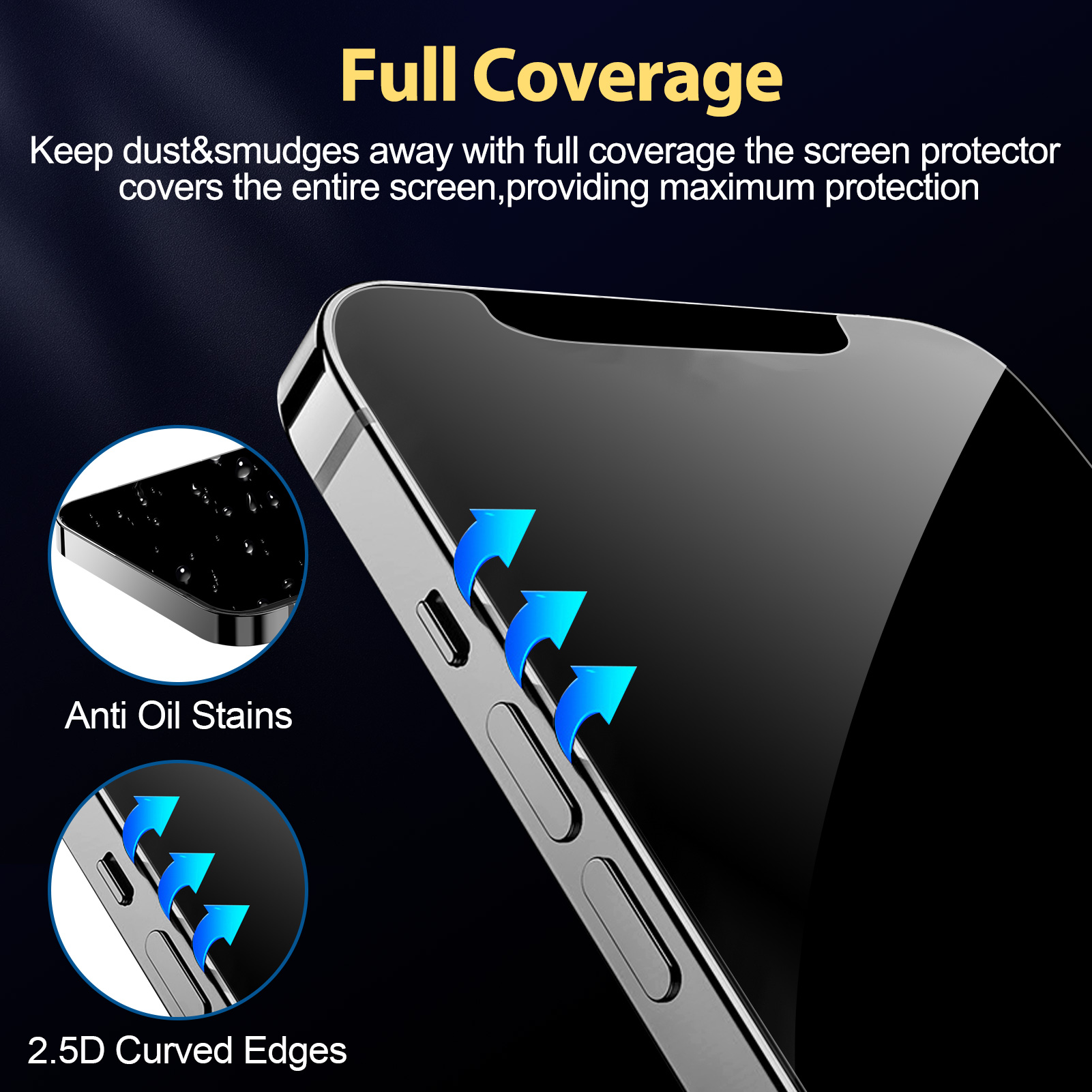 Mohave 2Pack Screen Protector compatible with iPhone 12 mini (5.4-Inch, 2020 Model), Privacy Tempered Glass product details