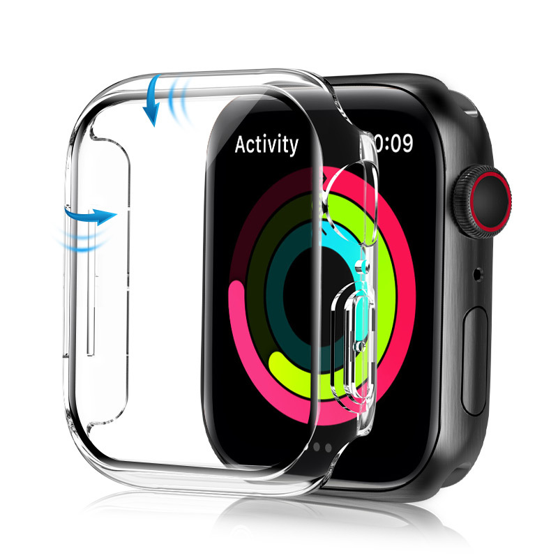 360Armour Case with Builtin Curved Glas for Apple Watch 6 44mm (1PACK Clear) detail