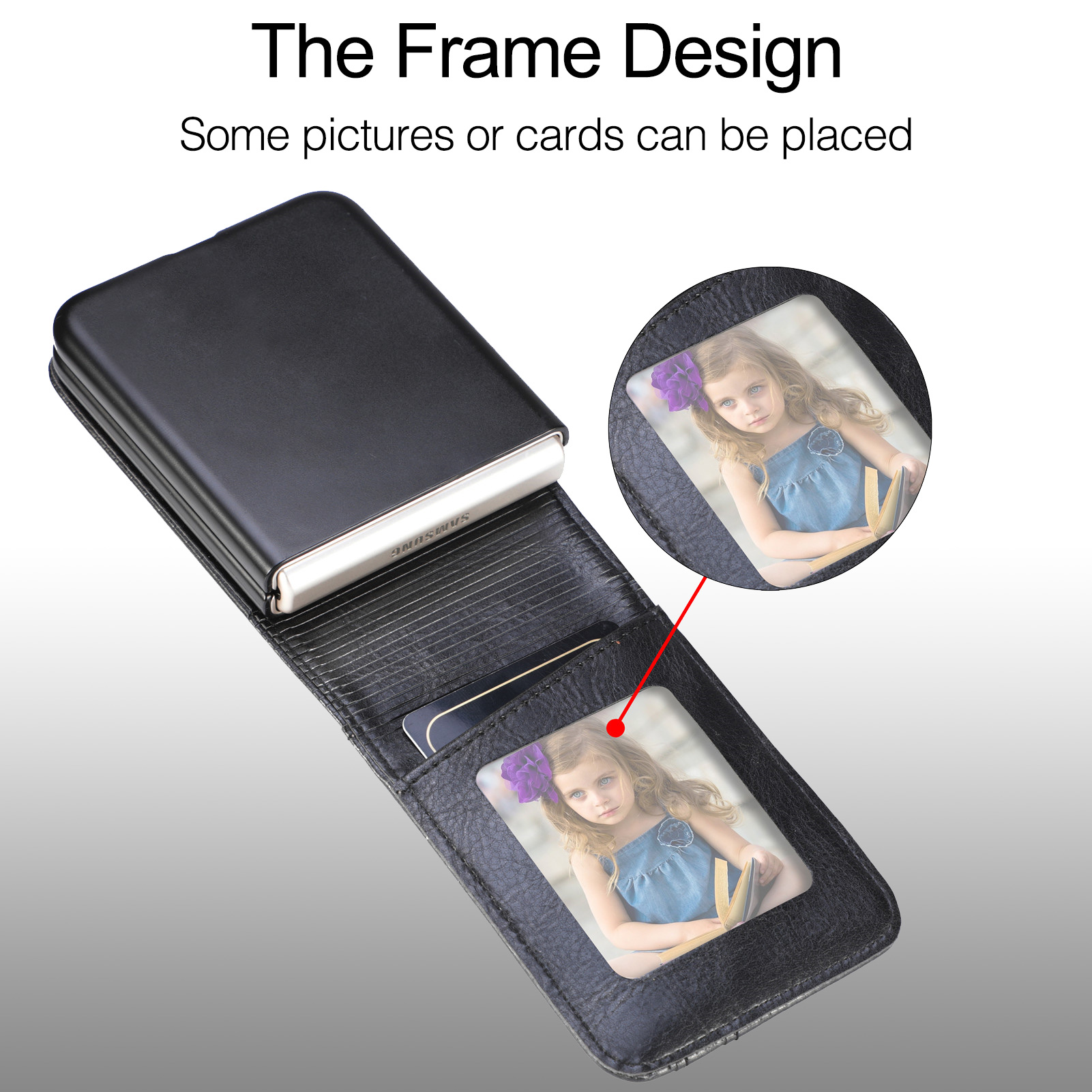 Leather Card Holder Phone Case for Galaxy Z Flip 4