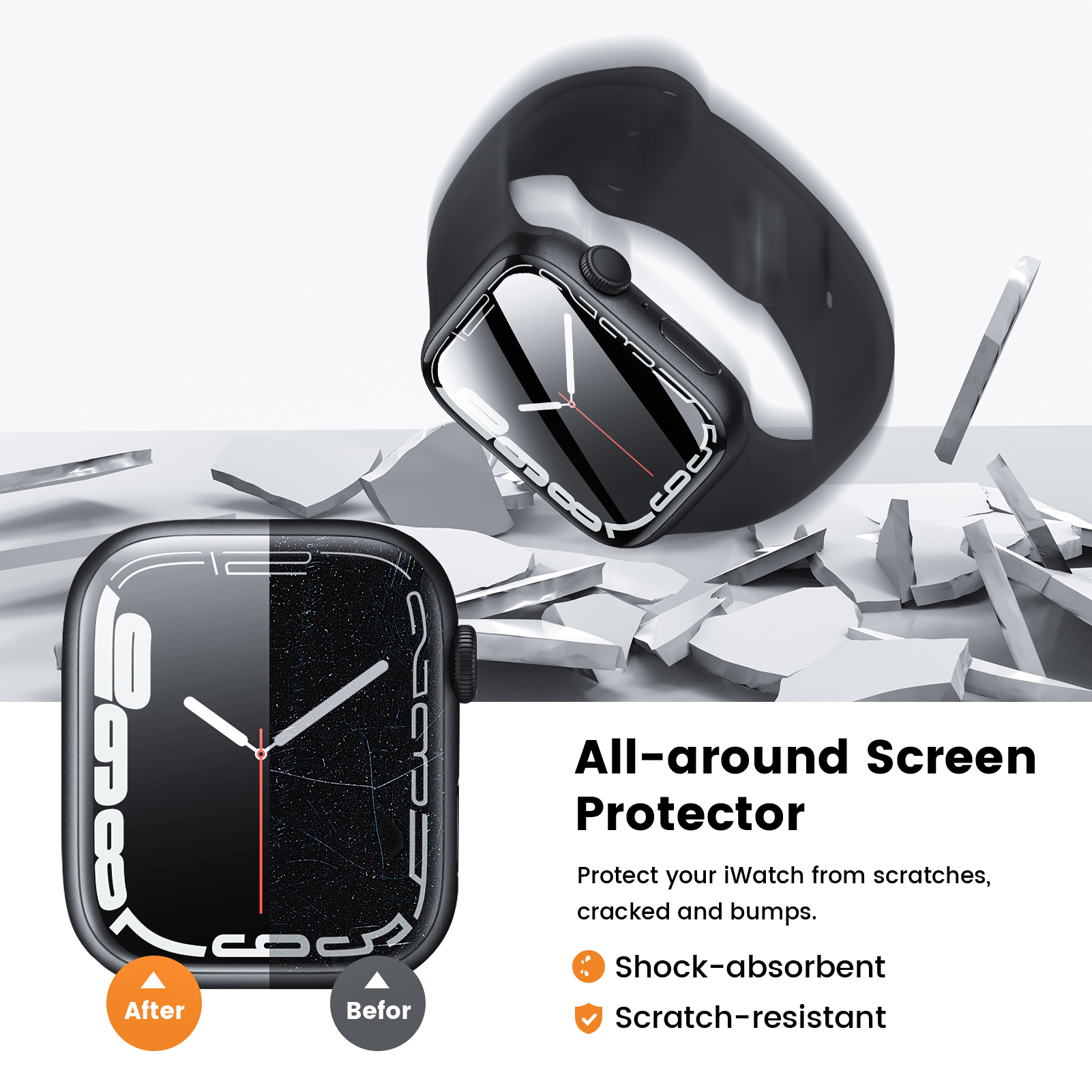 Apple Watch Series 7 Screen Protector Auto-align Box-Mohave