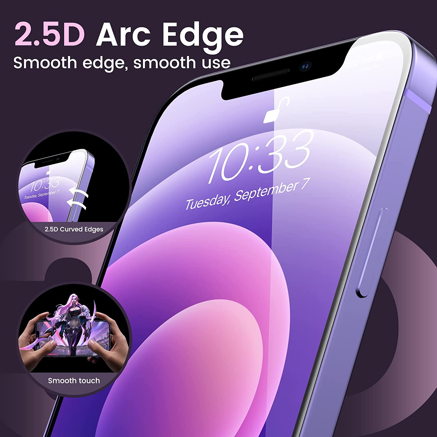 2Pack Screen Protector compatible with iPhone 12/iPhone 12 Pro (6.1-Inch, 2020 Model) Clear HD-Mohave