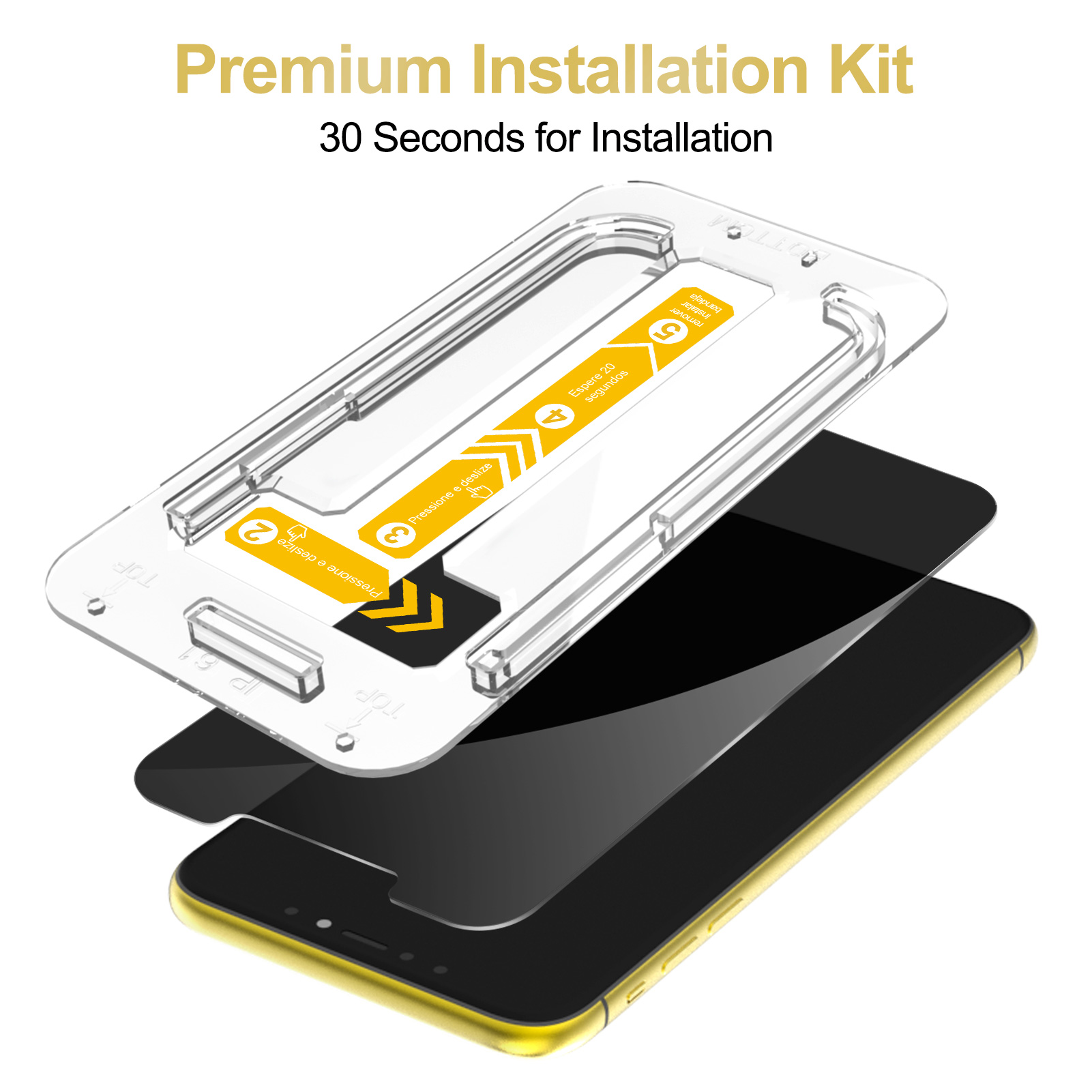 Mohave 2Pack Screen Protector compatible with iPhone XR/iPhone11(6.1-Inch, 2019 Model), Privacy Tempered Glass installation and fit