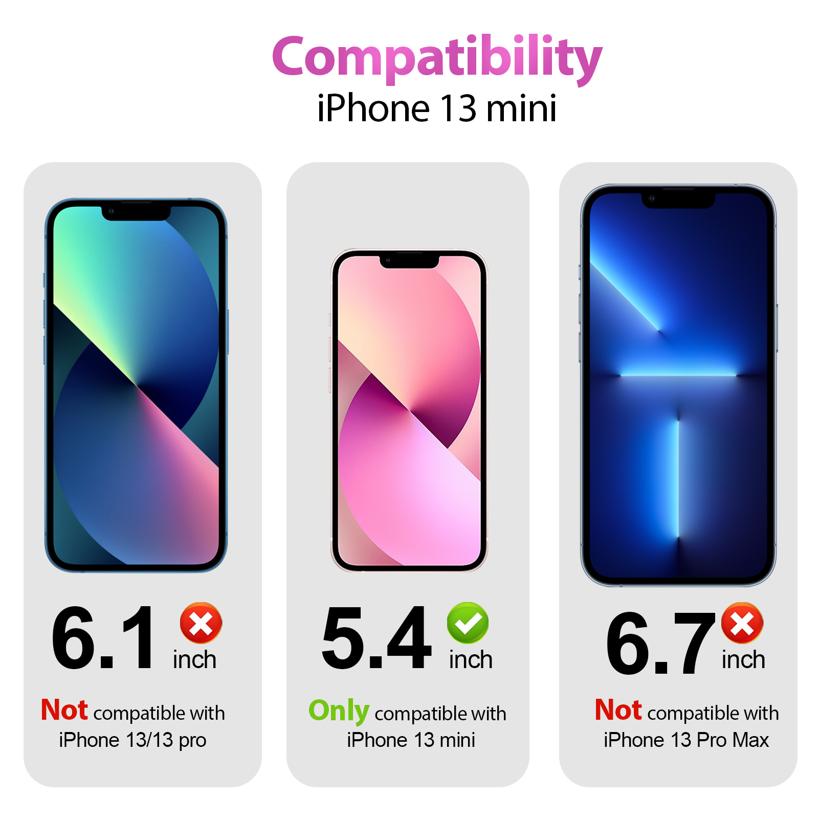 Mohave Screen Protector compatible with iPhone 13 mini(5.4-Inch, 2021 Model), Tempered Glass product details