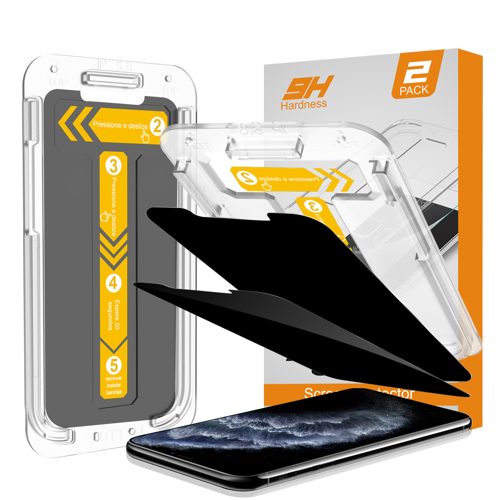 Mohave 2Pack Screen Protector compatible with iPhone X/XS/iPhone 11 pro privacy(5.8-inch, 2018 Model), Tempered Glass detail