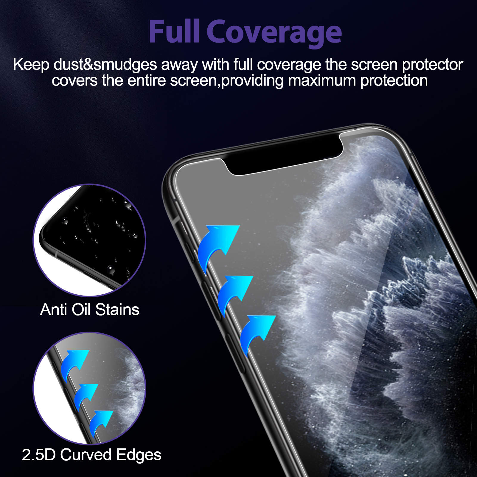 Mohave 2Pack Screen Protector compatible with iPhone XS Max/iPhone 11 pro Max 6.5" Clear HD detail