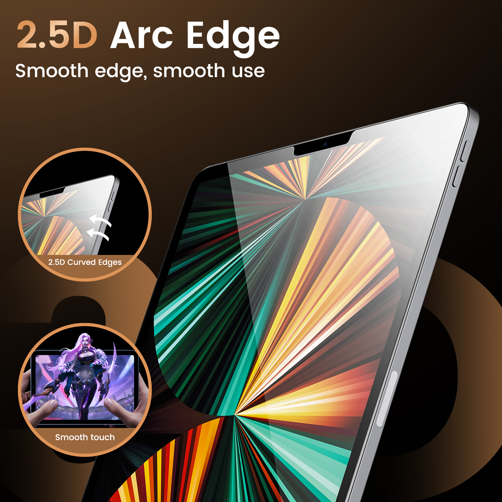 Mohave 2Pack Screen Protector compatible with iPad Pro(12.9-Inch, 2021 Model), Tempered Glass installation and fit