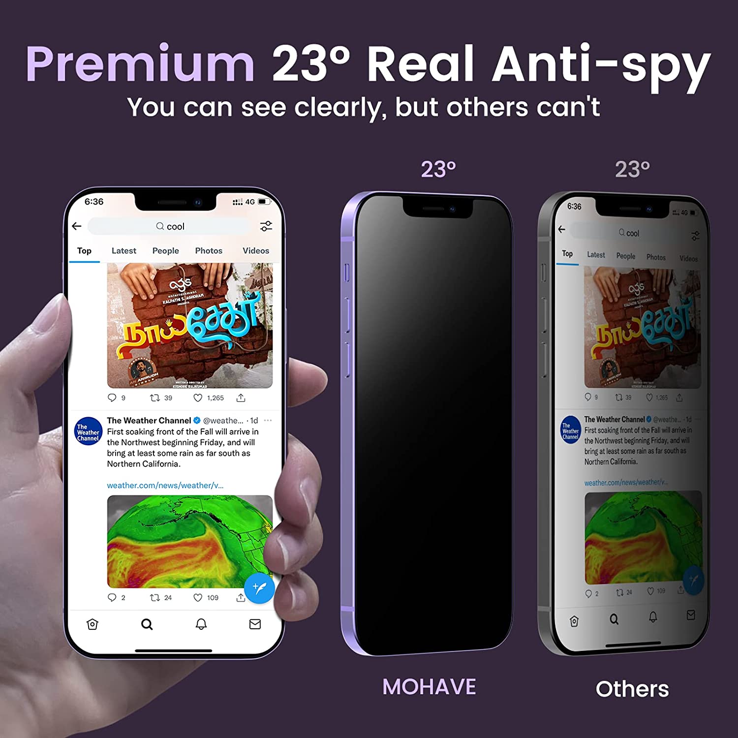 Mohave 2Pack Screen Protector compatible with iPhone 12 Pro Max (6.7-Inch, 2020 Model), Privacy Tempered Glass product details