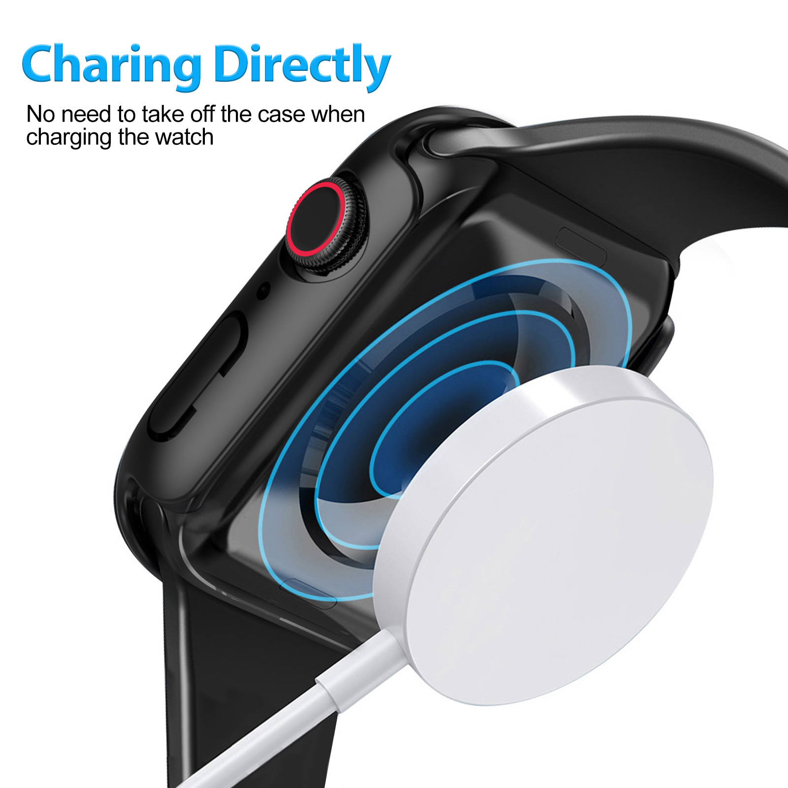 360°Armour Case with Builtin Curved Glas for Apple Watch Series 6 44mm (1PACK BLACK)-Mohave