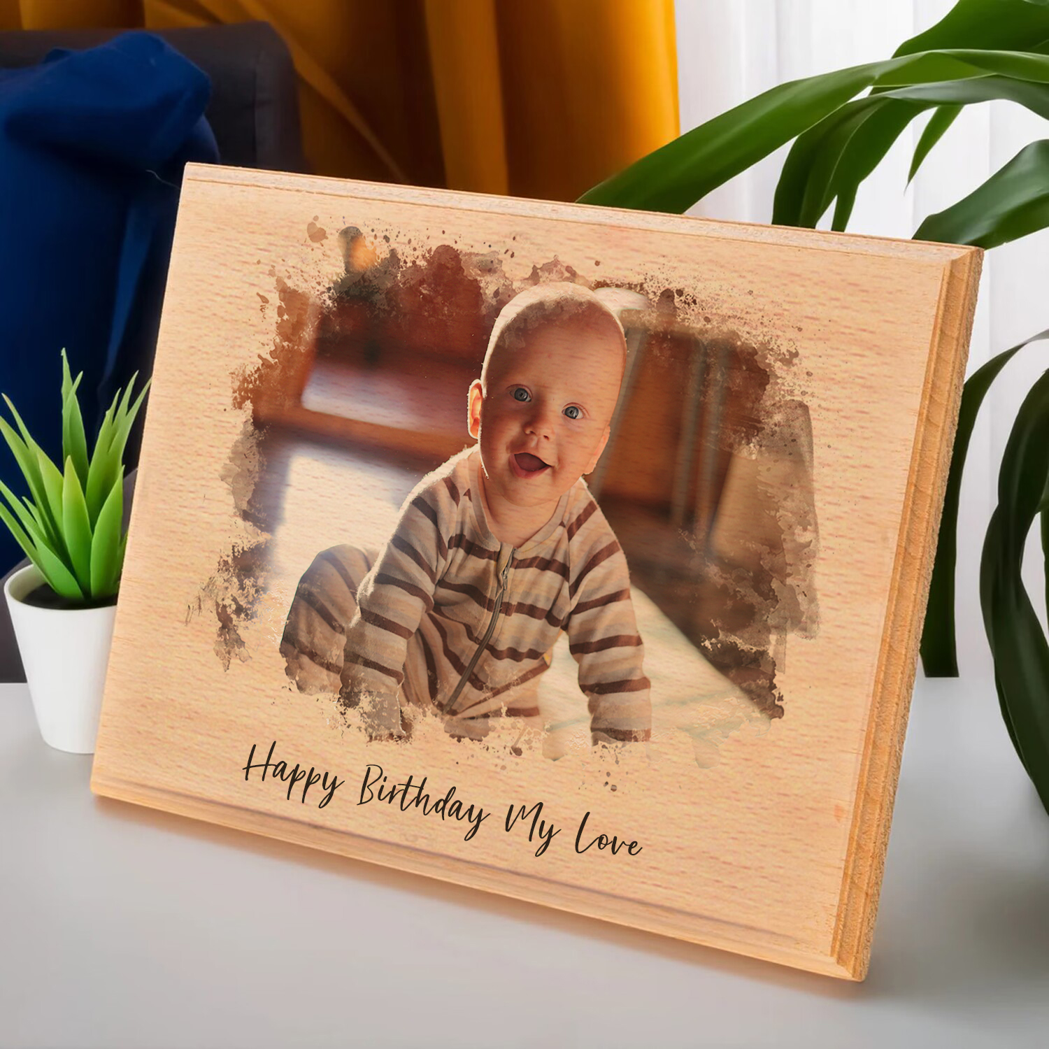 HappyHorizon Personalized Wood Plaque