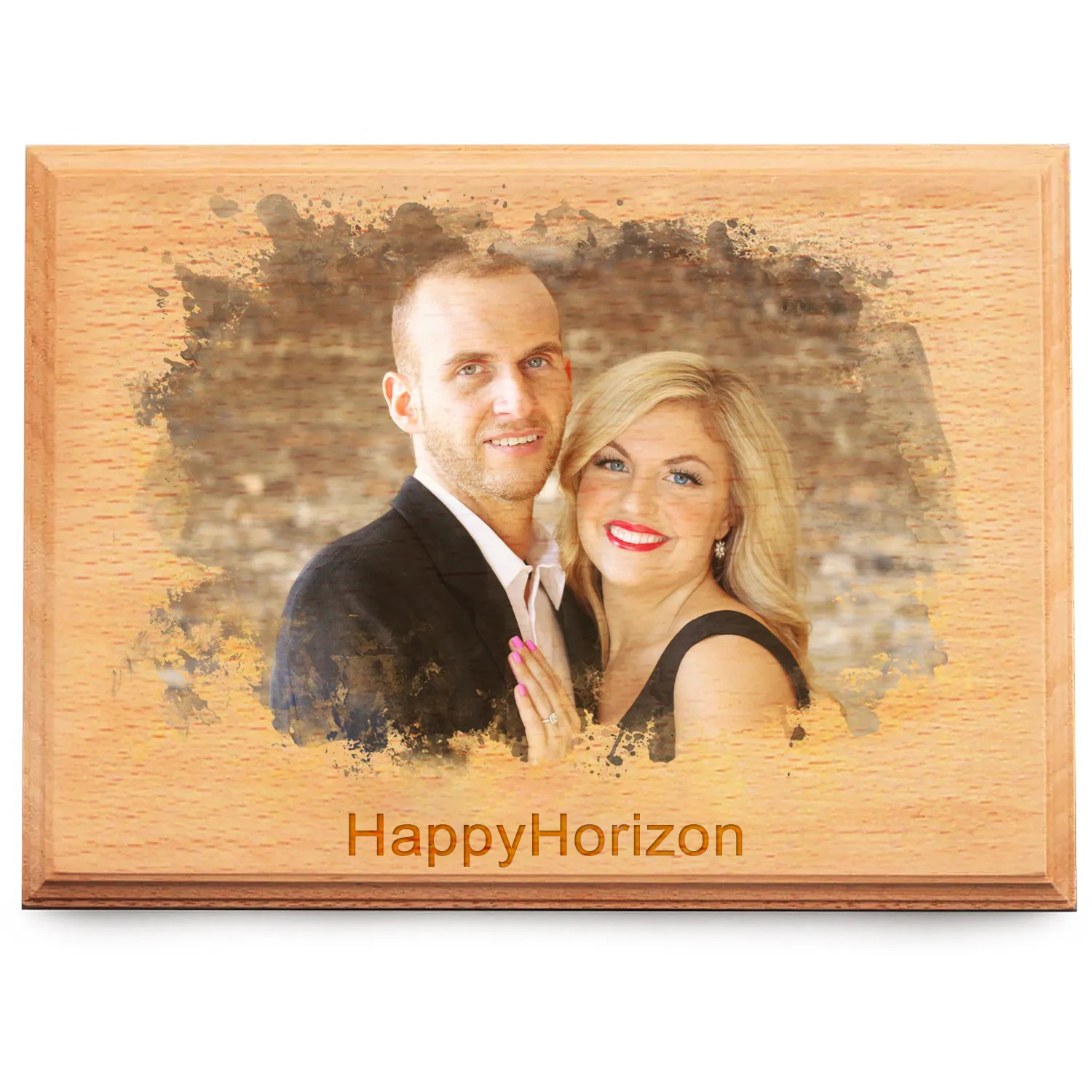 HappyHorizon Personalized Wood Plaque