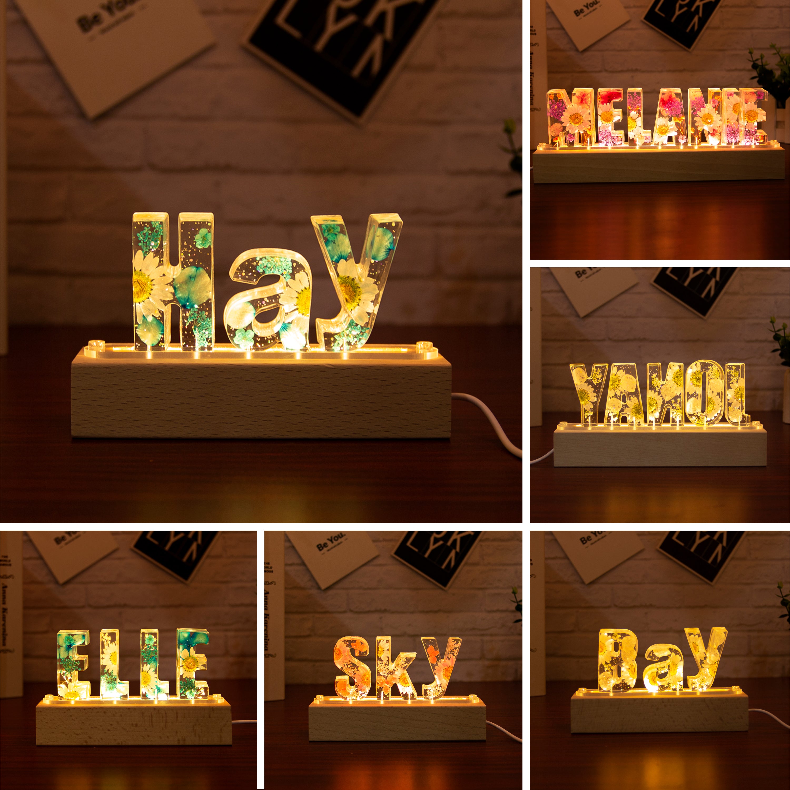 Dried Flowers Resin Letter Light - Buy 2 to Get Extra 20% OFF 
