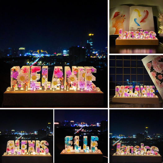 Dried Flowers Resin Letter Light - Buy 2 to Get Extra 20% OFF 