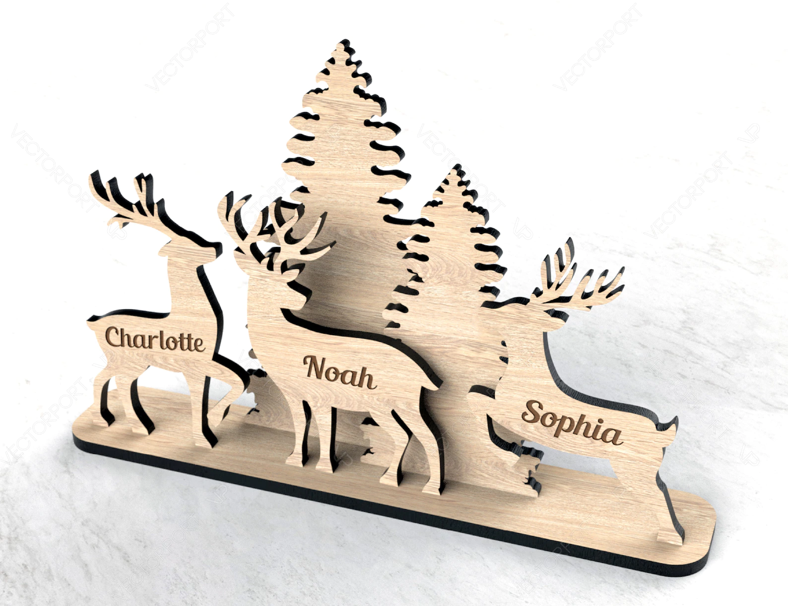 Personalized Christmas Tree & Reindeer Decorations
