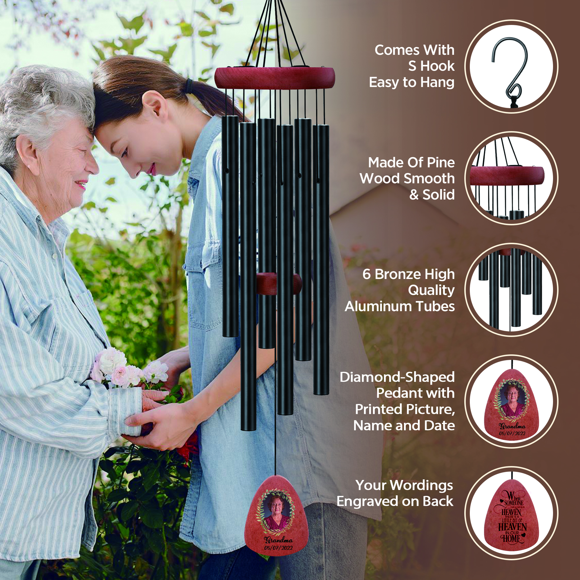 Memorial Wind Chimes - Sympathy Gift - Remembrance of Loved One
