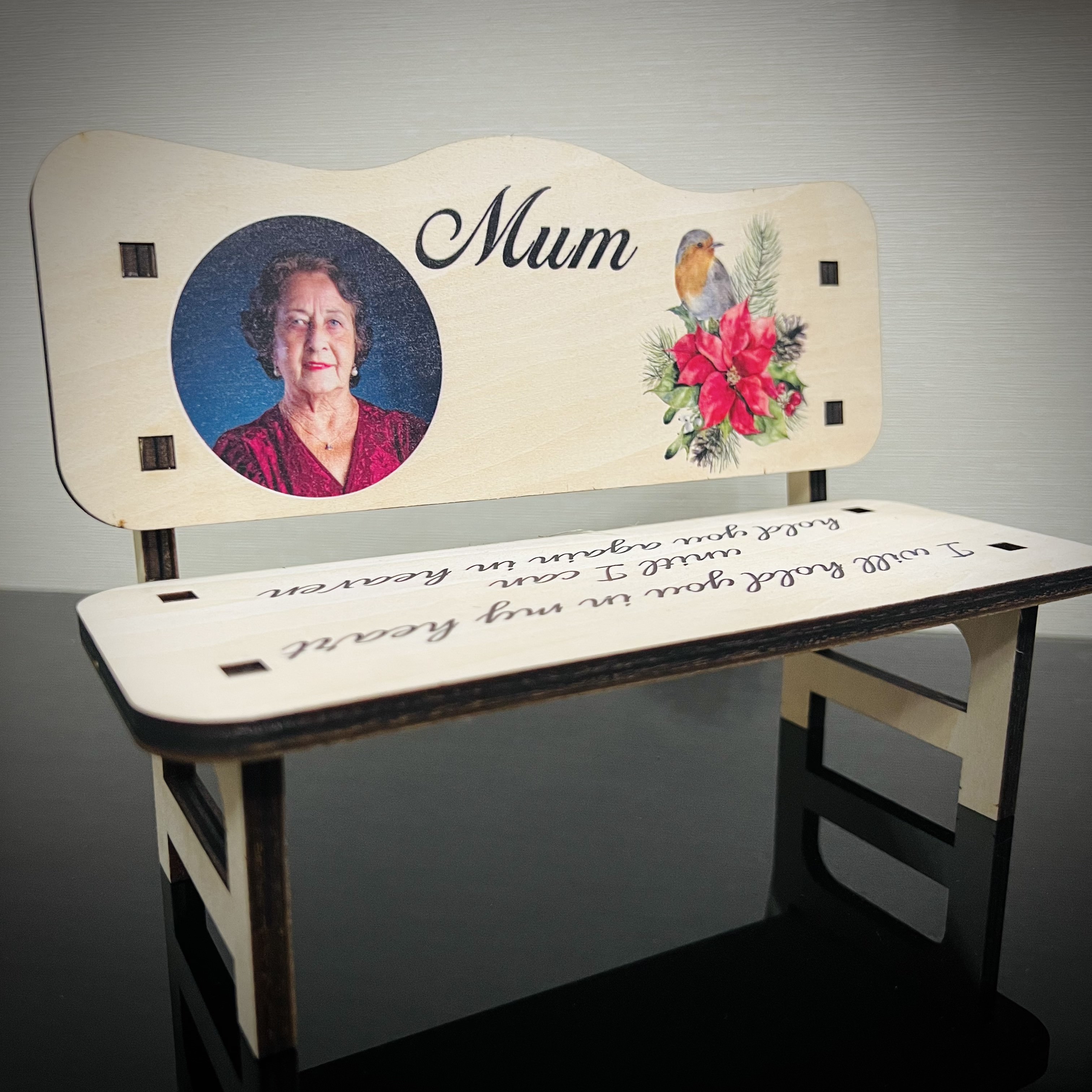 Wooden Memorial Bench - Robins