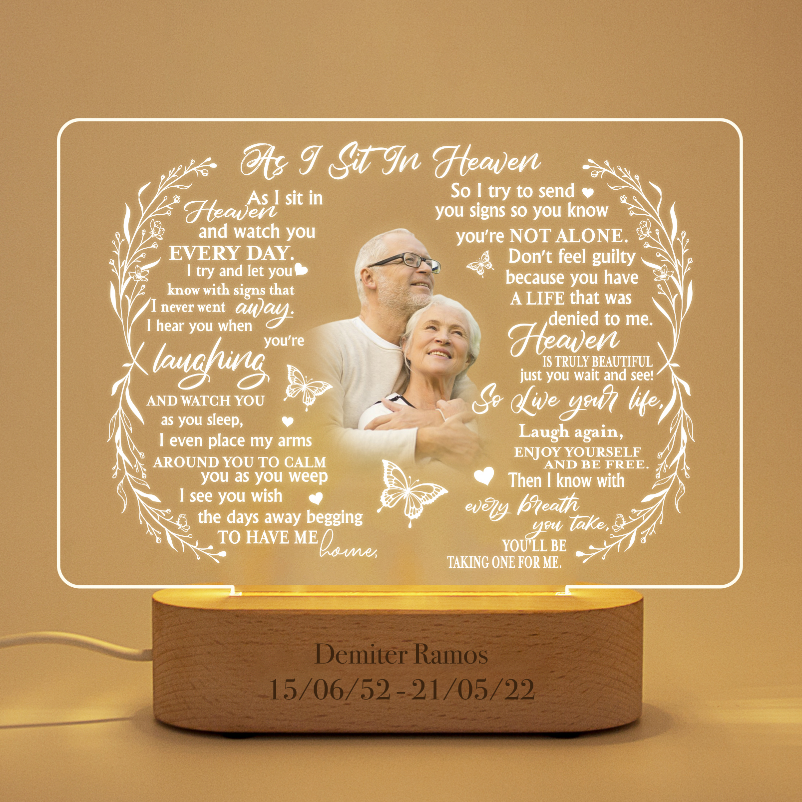 Memorial Personalized Photo light