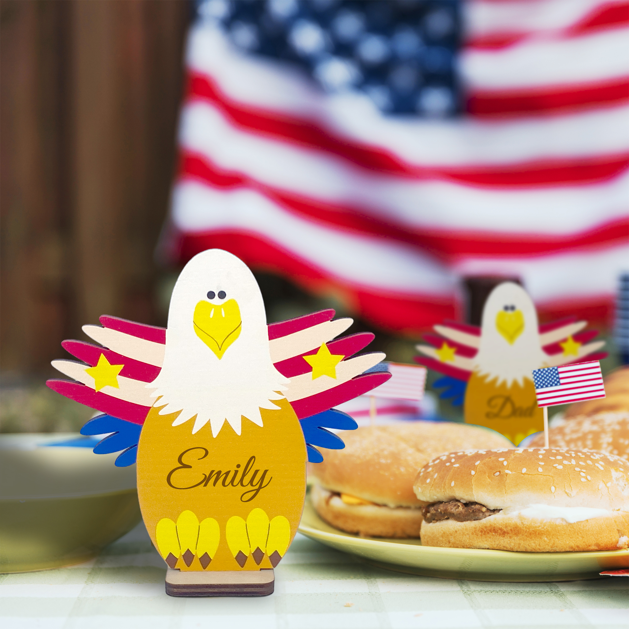 Personalized Freestanding Bald Eagle 