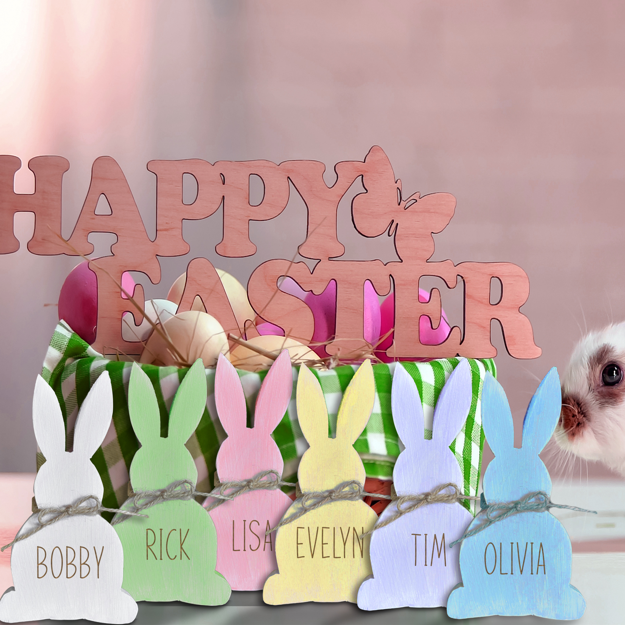 Personalized Bunny Easter Decor