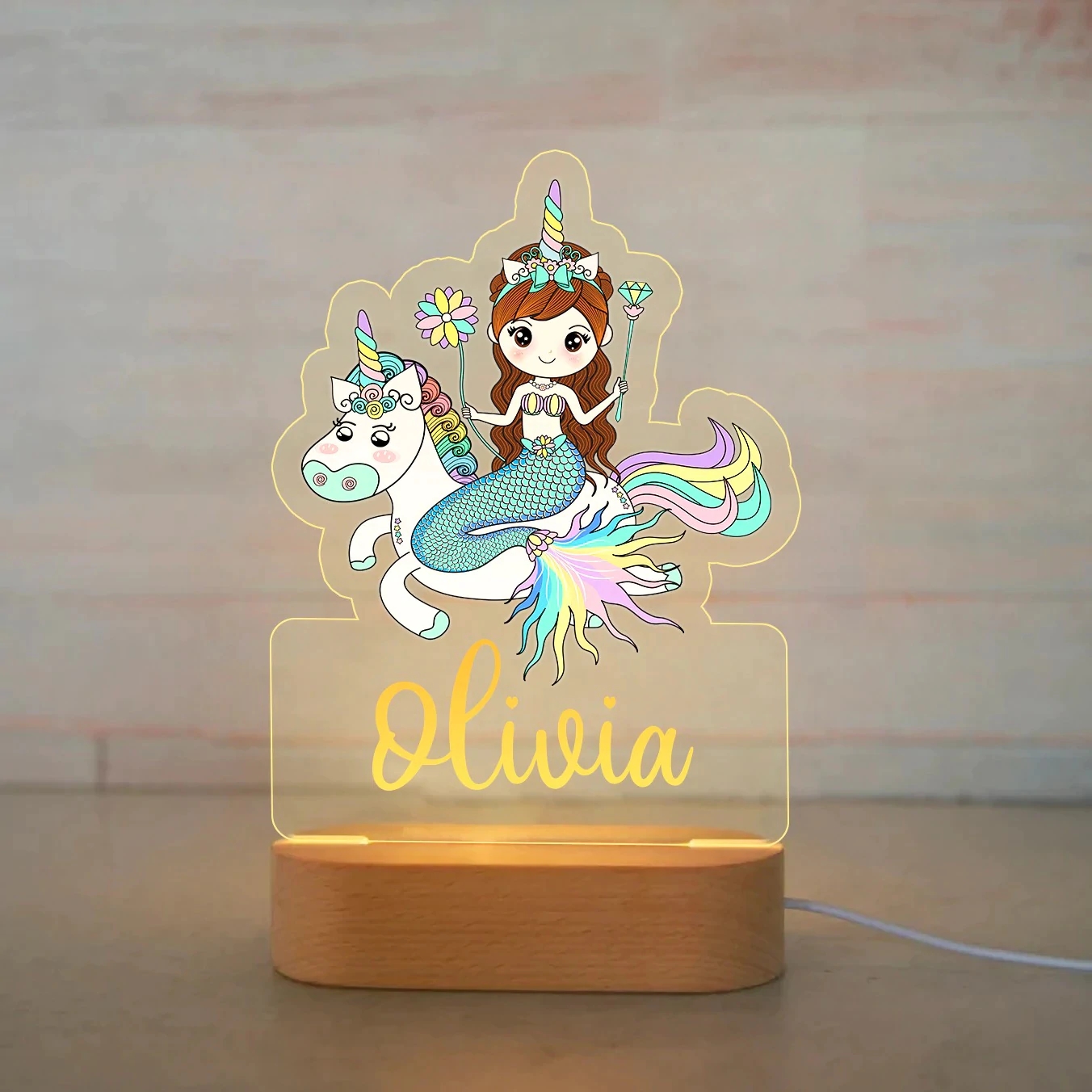 Personalized Name Colorful Animals Night Lights