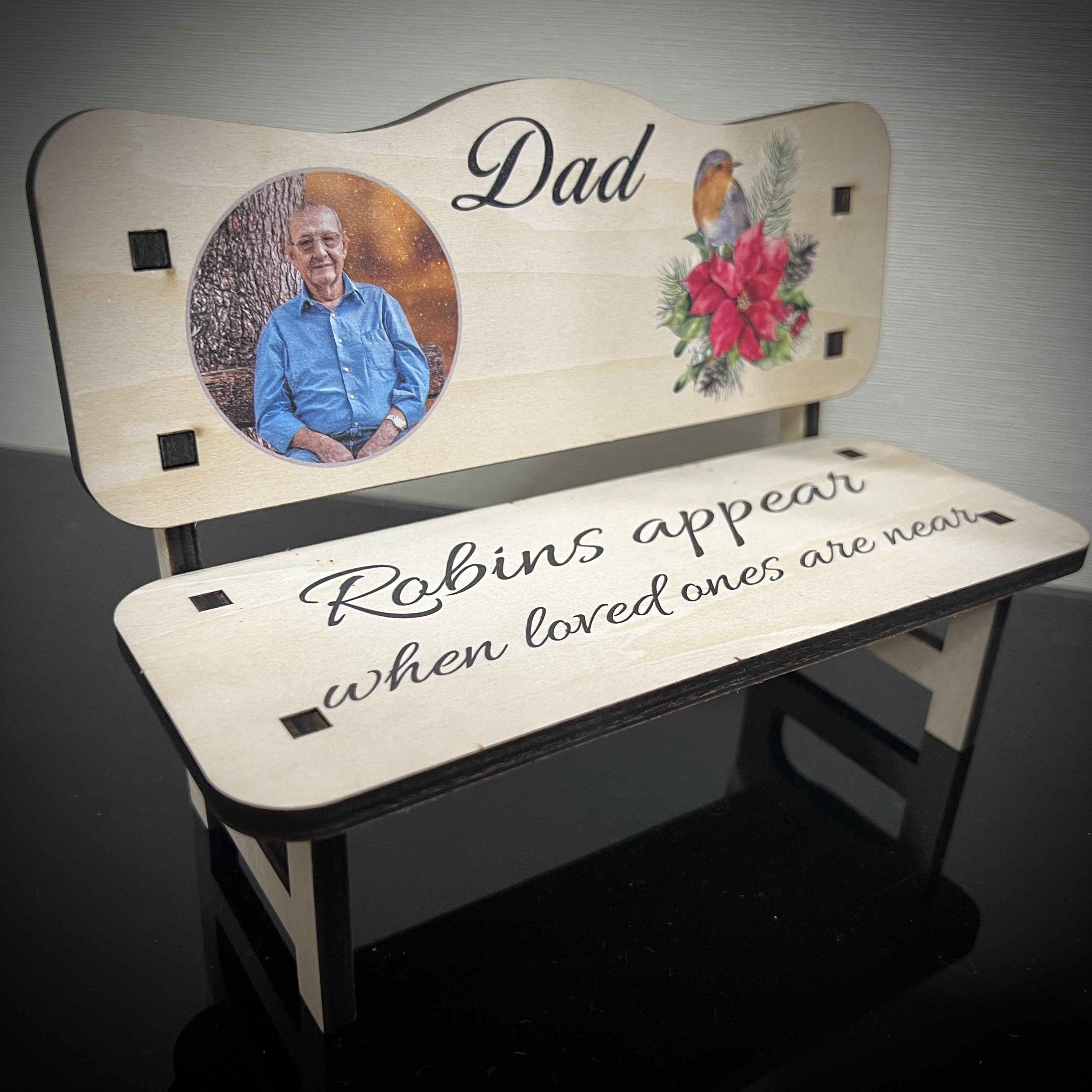 Wooden Memorial Bench - Robins