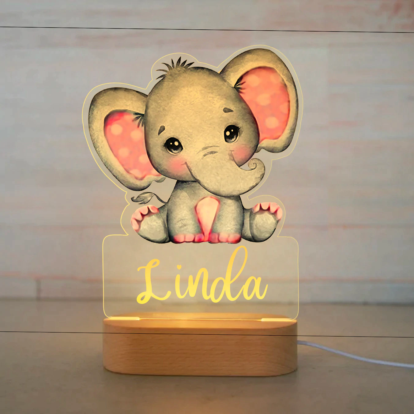 Personalized Name Colorful Animals Night Lights
