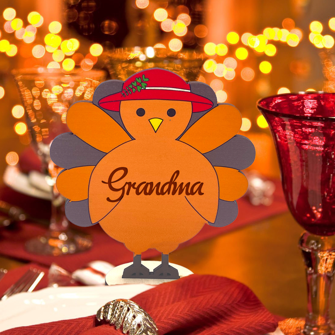 Personalized Turkey Table Decor