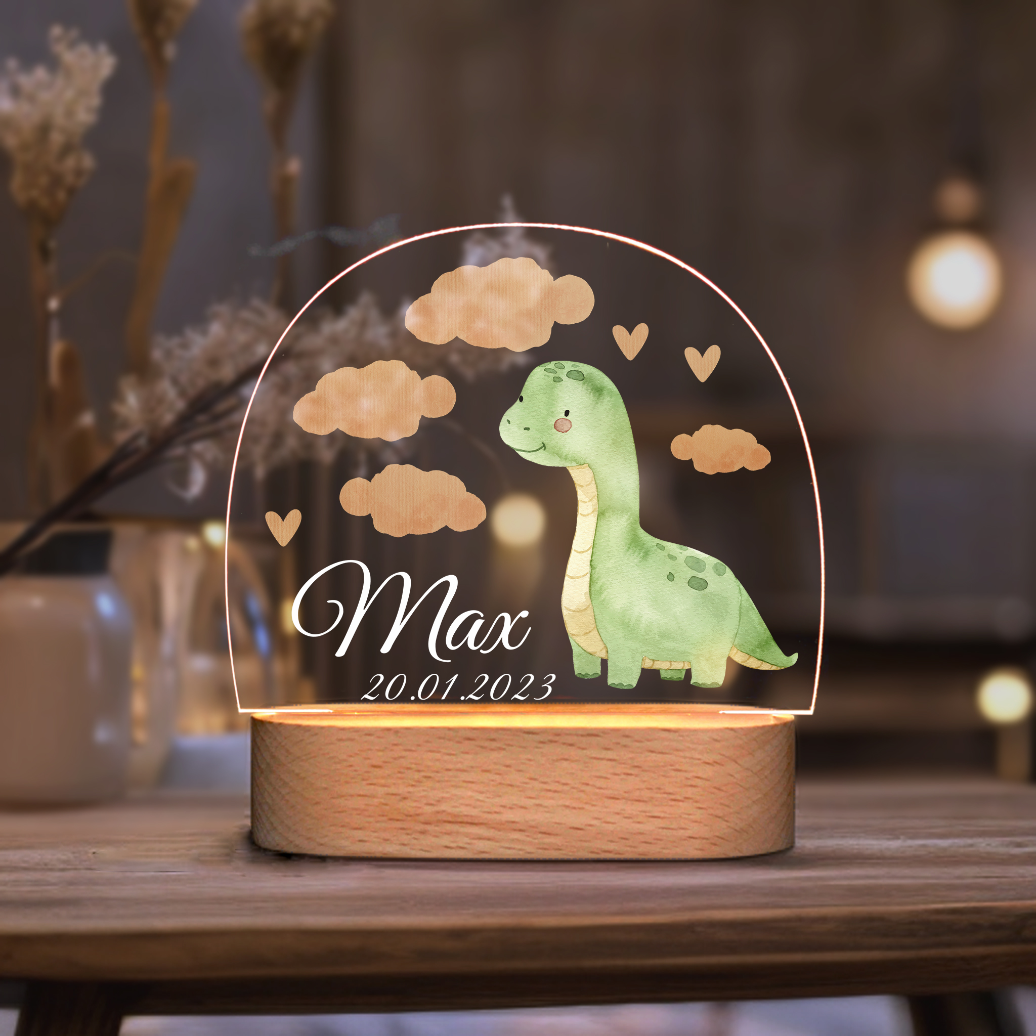 Custom Colorful Night Lights - Dinosaur