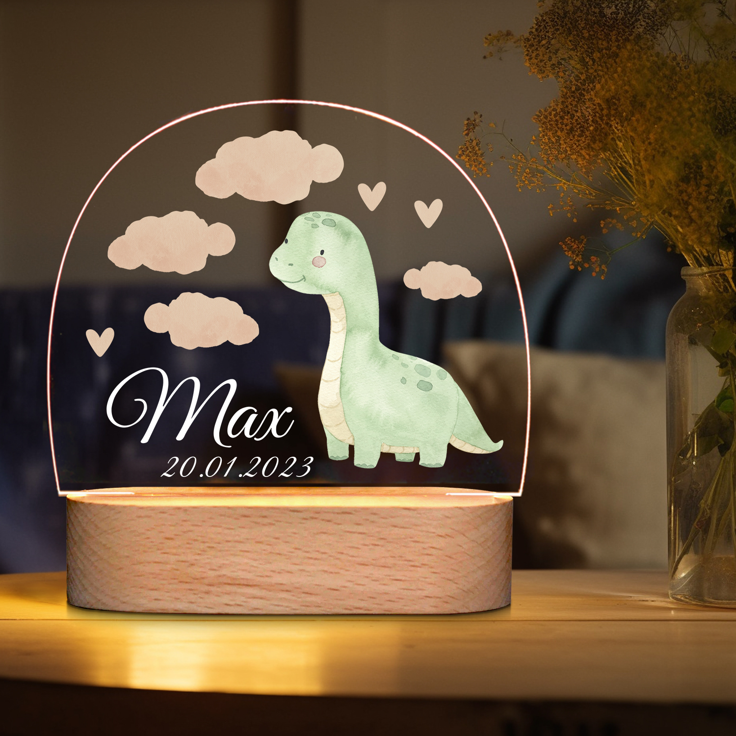 Custom Colorful Night Lights - Dinosaur