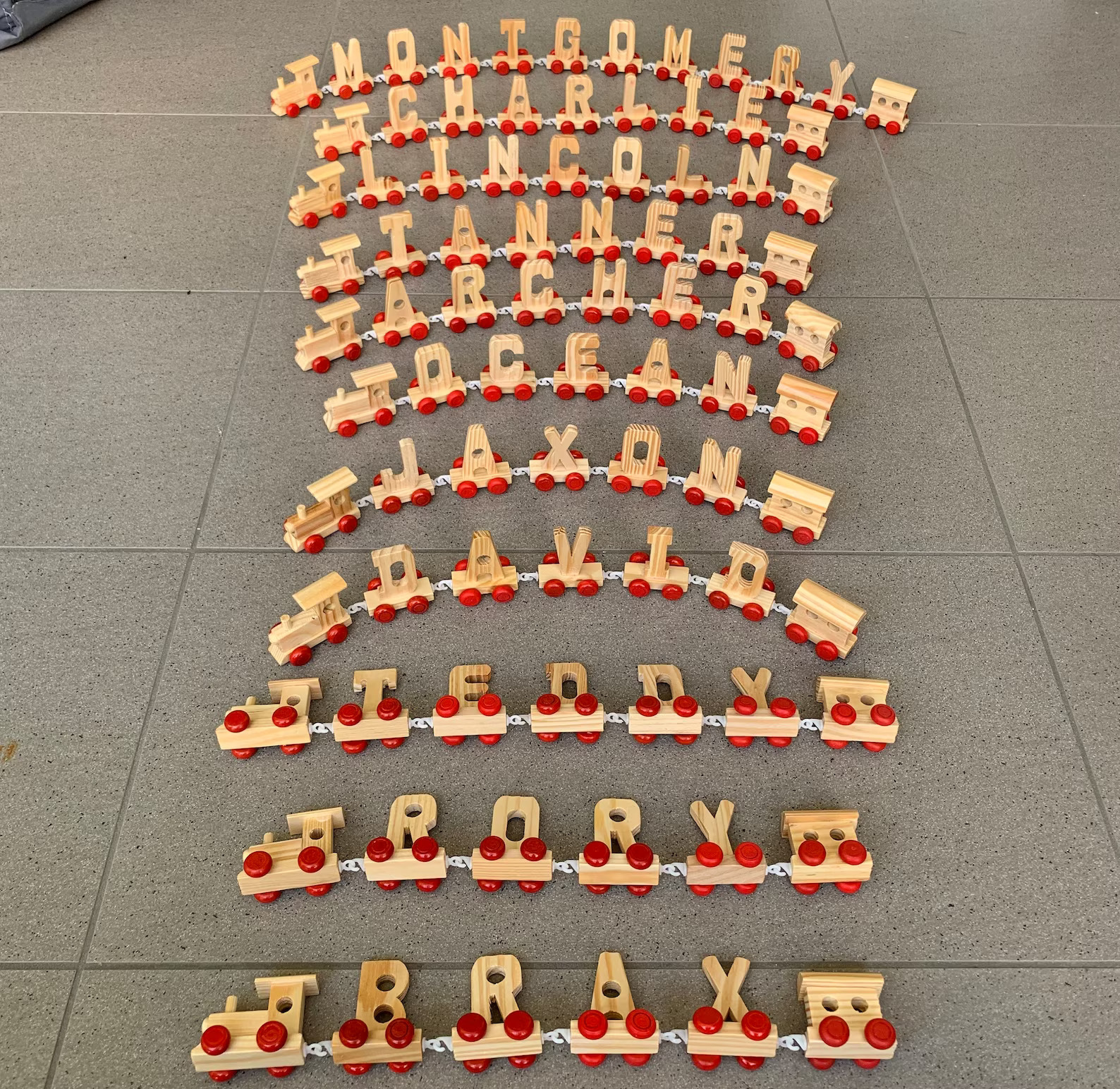 Personalized Letter Wooden Train