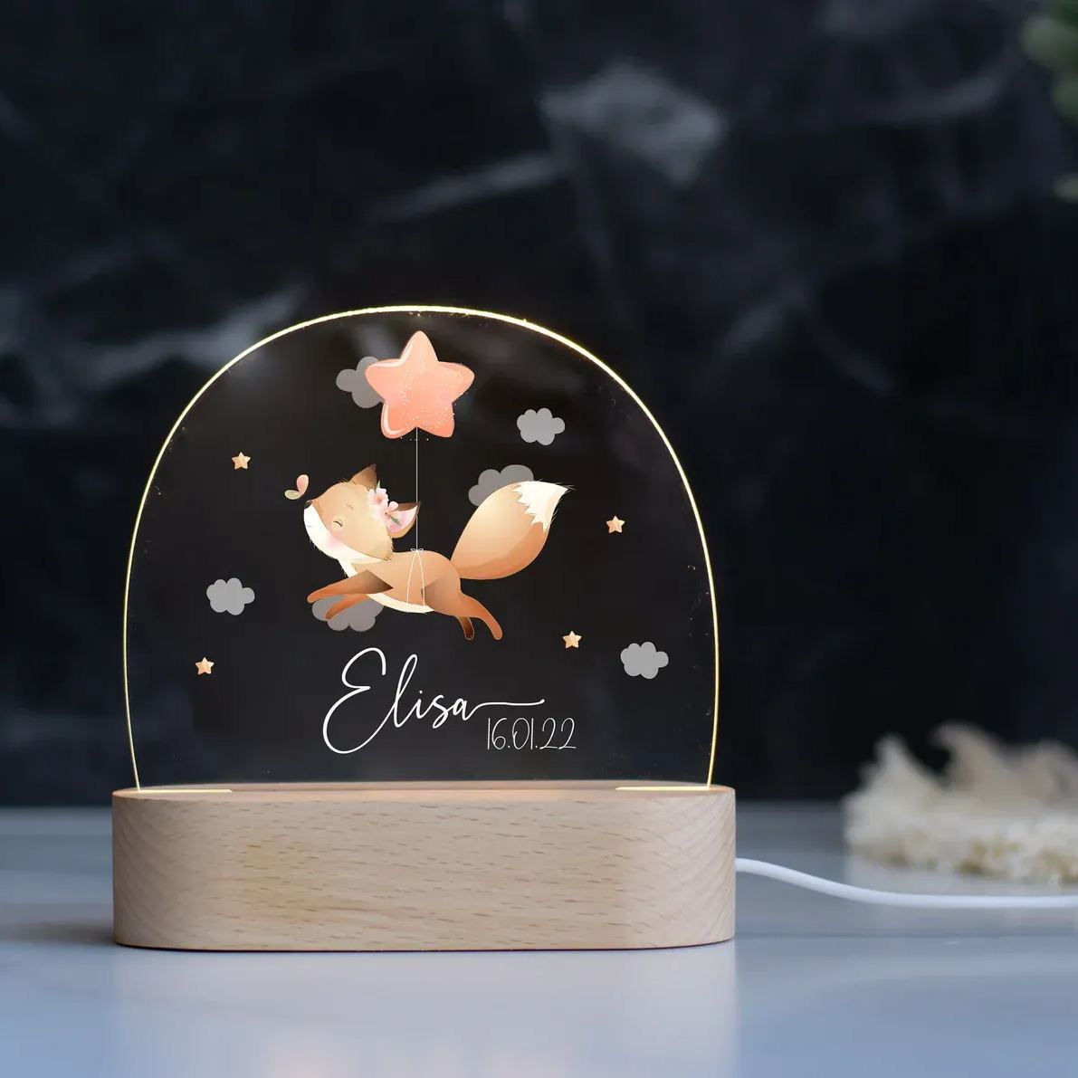 Custom Colorful Night Lights - Fox