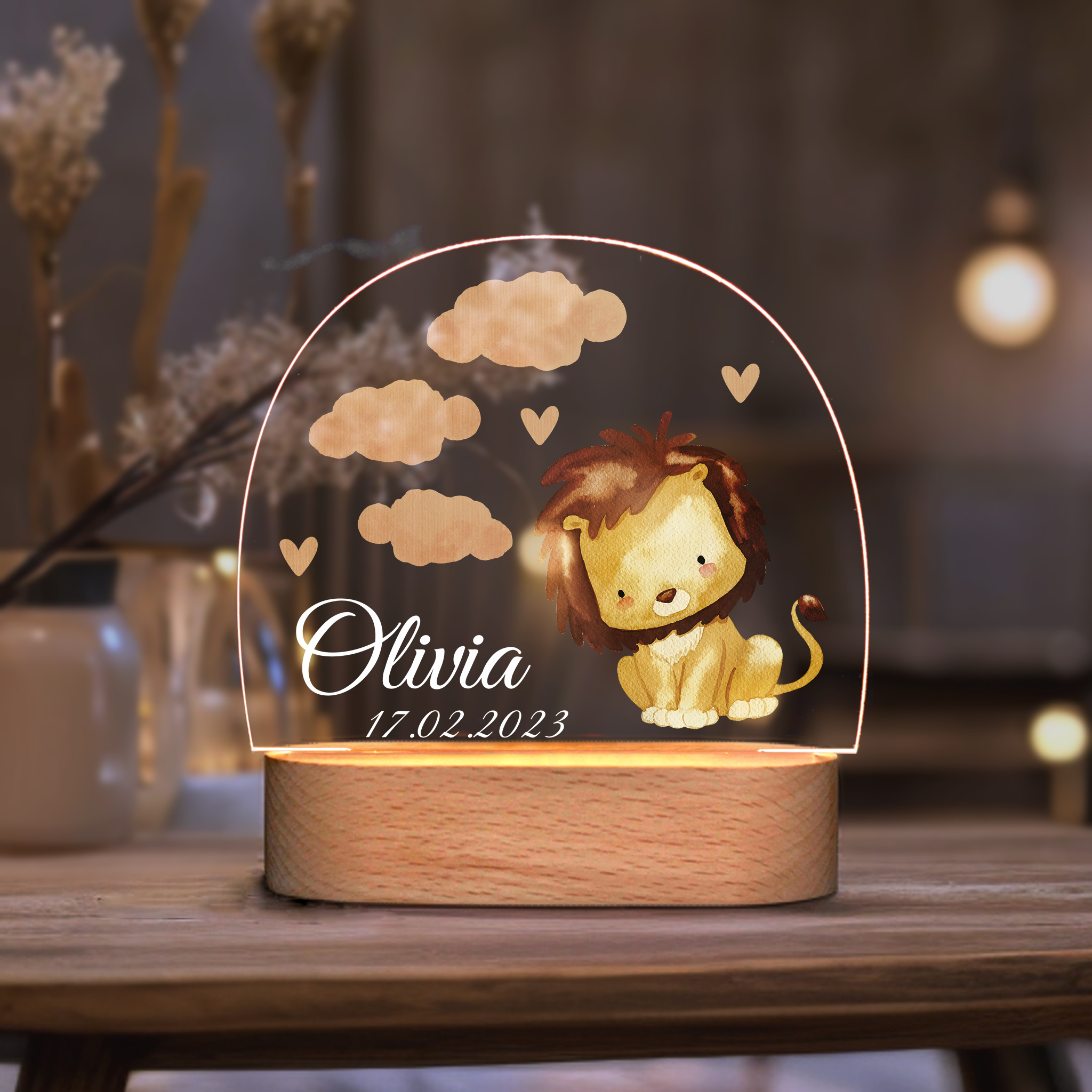 Custom Colorful Night Lights - Lion