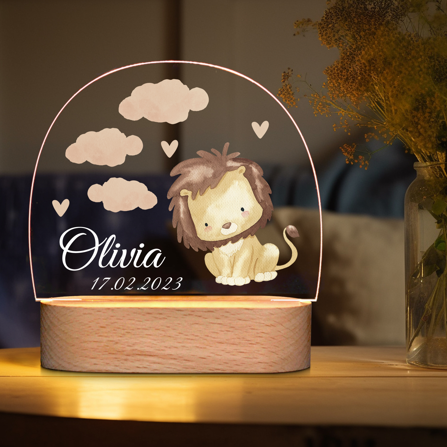 Custom Colorful Night Lights - Lion